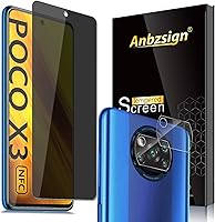 Vista 1 de Anbzsign - Protector de lente de cámara y [2 unidades] Protector de pantalla de cobertura completa de privacidad para Xiaomi Poco X3 / Poco X3