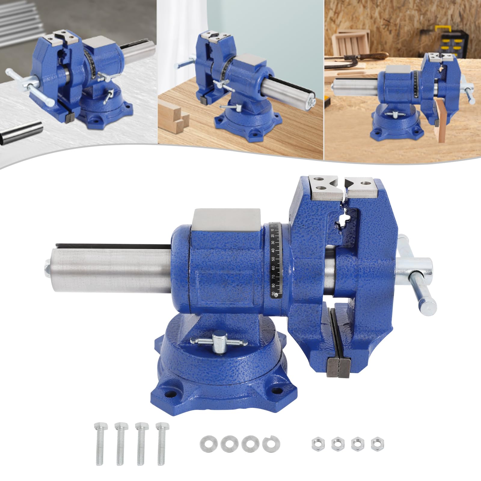 Étau de machine rotatif - Étau fixe - Étau parallèle professionnel rotatif - Mâchoires solides en acier trempé de qualité supérieure