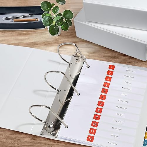 Miniatura 6 de Comix Carpetas duraderas de anillos en D de 5 pulgadas, carpeta de tres anillos de 5 pulgadas, capacidad para 950 hojas de papel tamaño carta de EE.