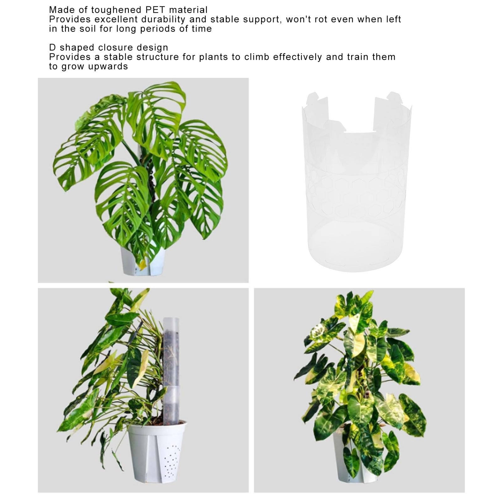 Lot de 4 bâtons de mousse en plastique empilables pour Monstera et plantes grimpantes, idéal pour les amateurs de jardinage d'intérieur et d'extérieur (43,2 cm)