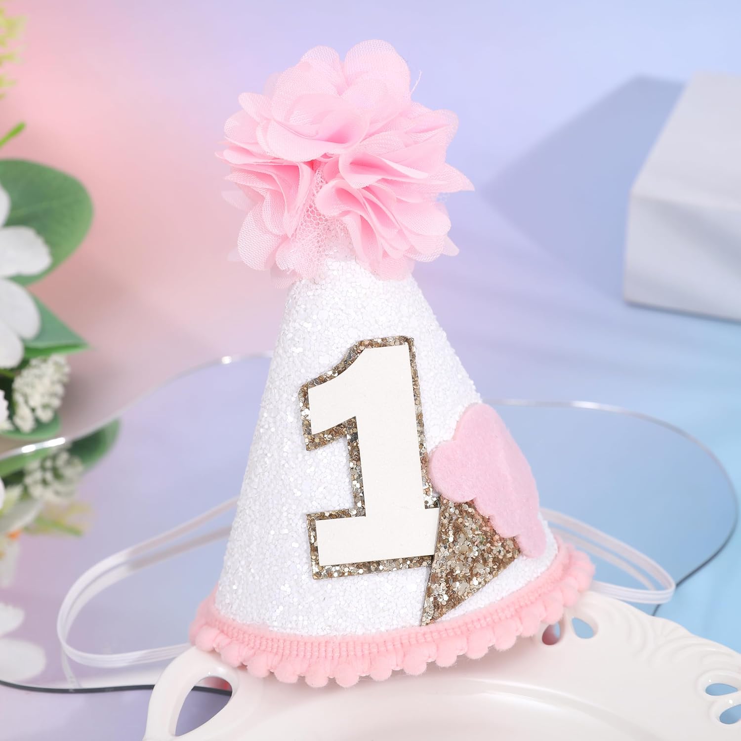 Ice Cream Flower - Summer Sweet 6 Months Birthday Decorations,Ice Cream Party Cone Hat