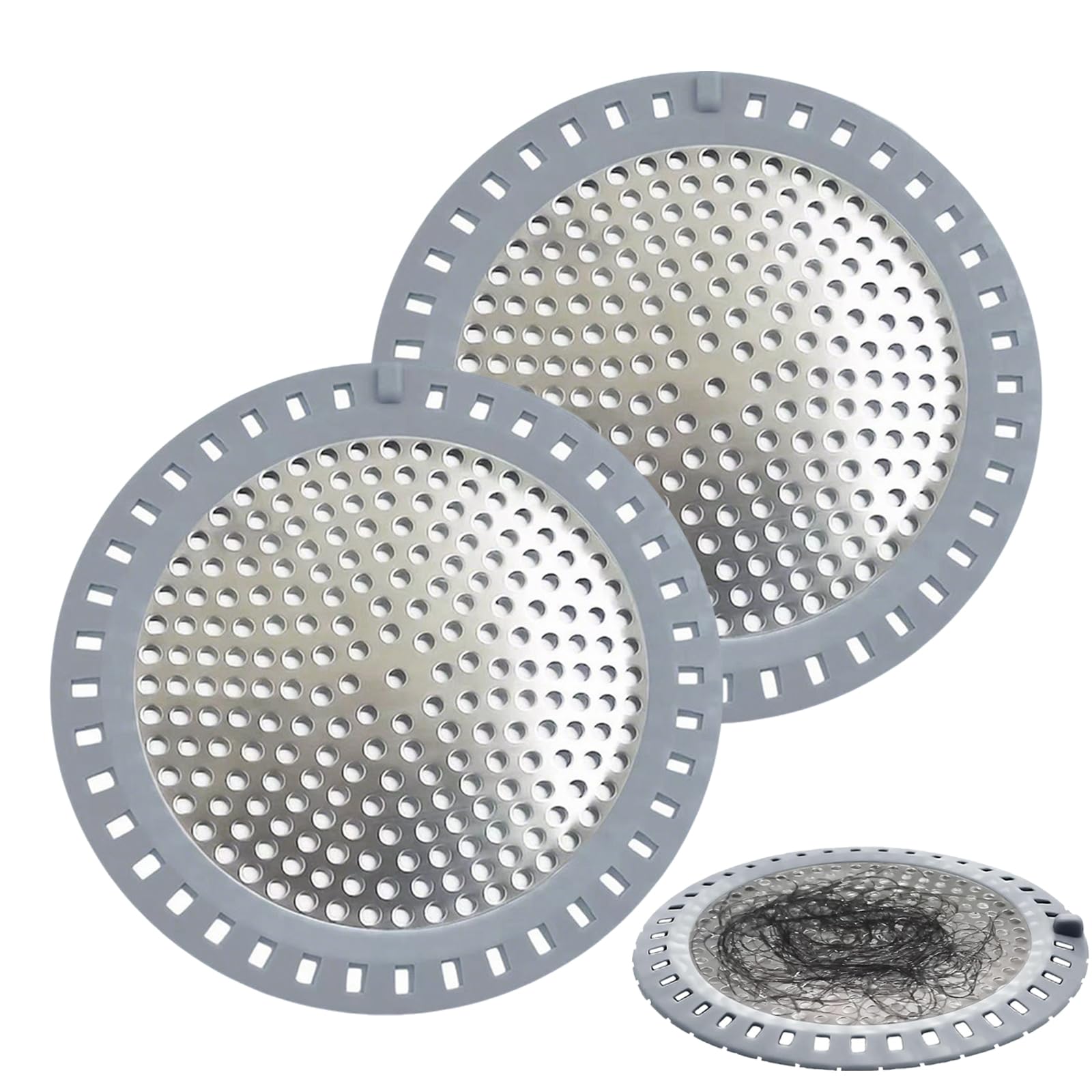 ChAusa 2 Pcs Reusable shower hair catcher, Anti Slip shower drain hair