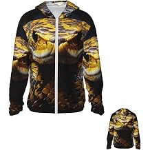 Yellow Snake Men's Sun Shirts UPF 50+ Rash Guard Long Sleeve Sun Protection Hoodie Jacket for Fishing Shirt