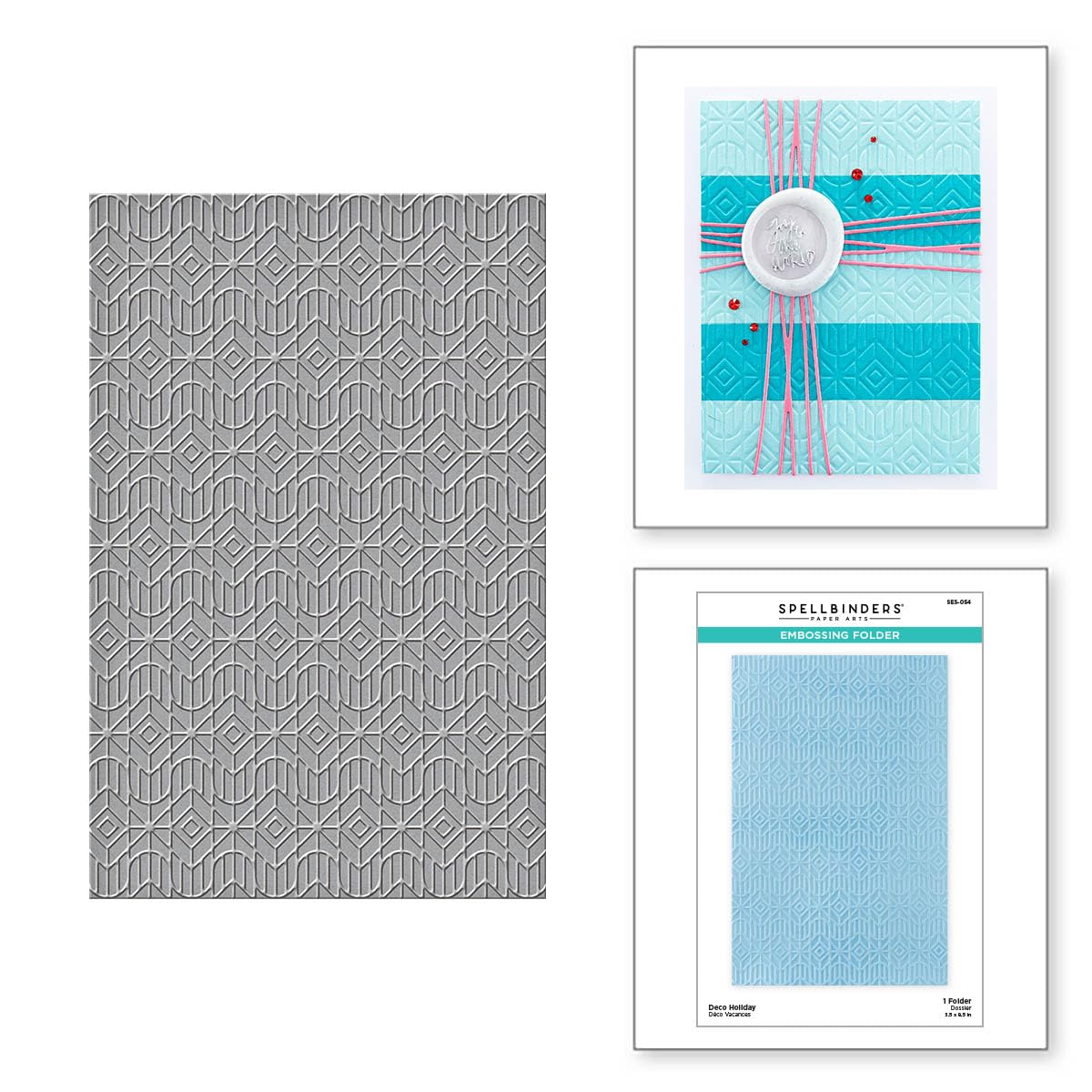 Spellbinders Deco Holiday Embossing Folder, Clear