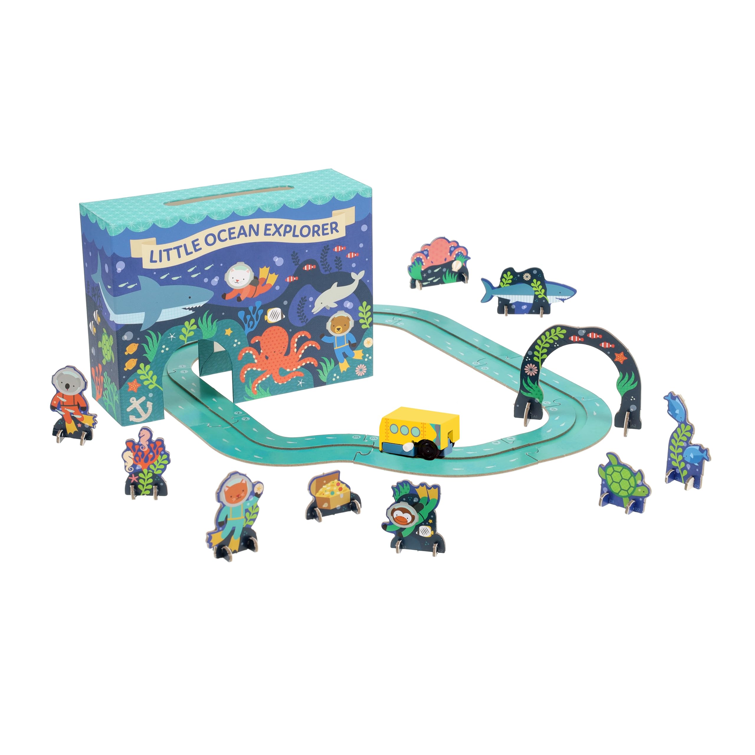 Amazon.com: Wind Up and Go Play Set Ocean : Petit Collage