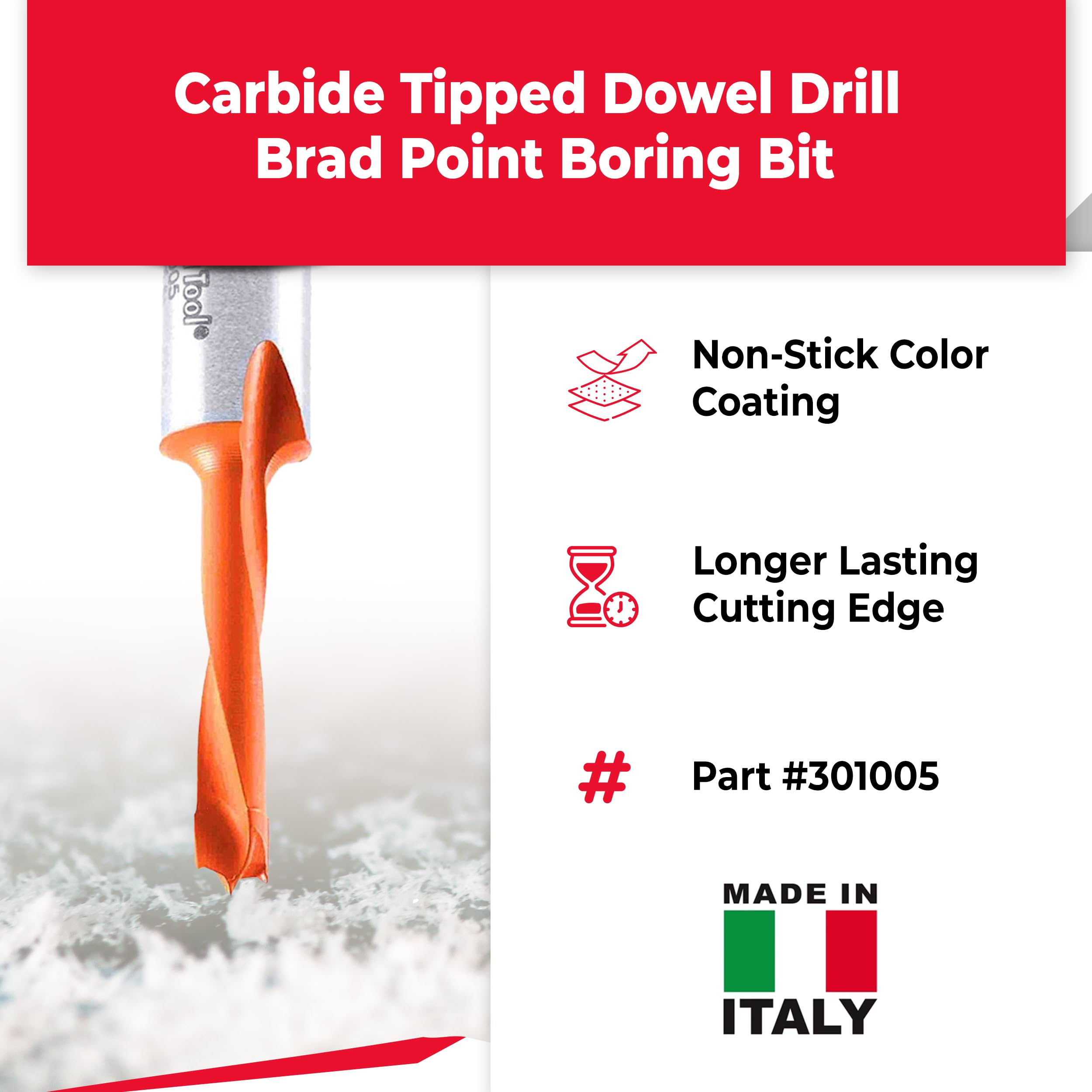 Amana Brad Point Boring Bit - Left Hand -2
