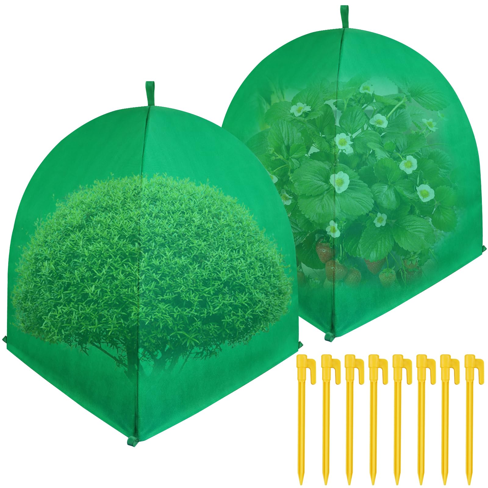 Paquete de 2 cubiertas de invierno para plantas, protección contra congelación, cubiertas de arbustos para protección contra heladas de invierno para plantas en invierno, tienda de campaña cálida para