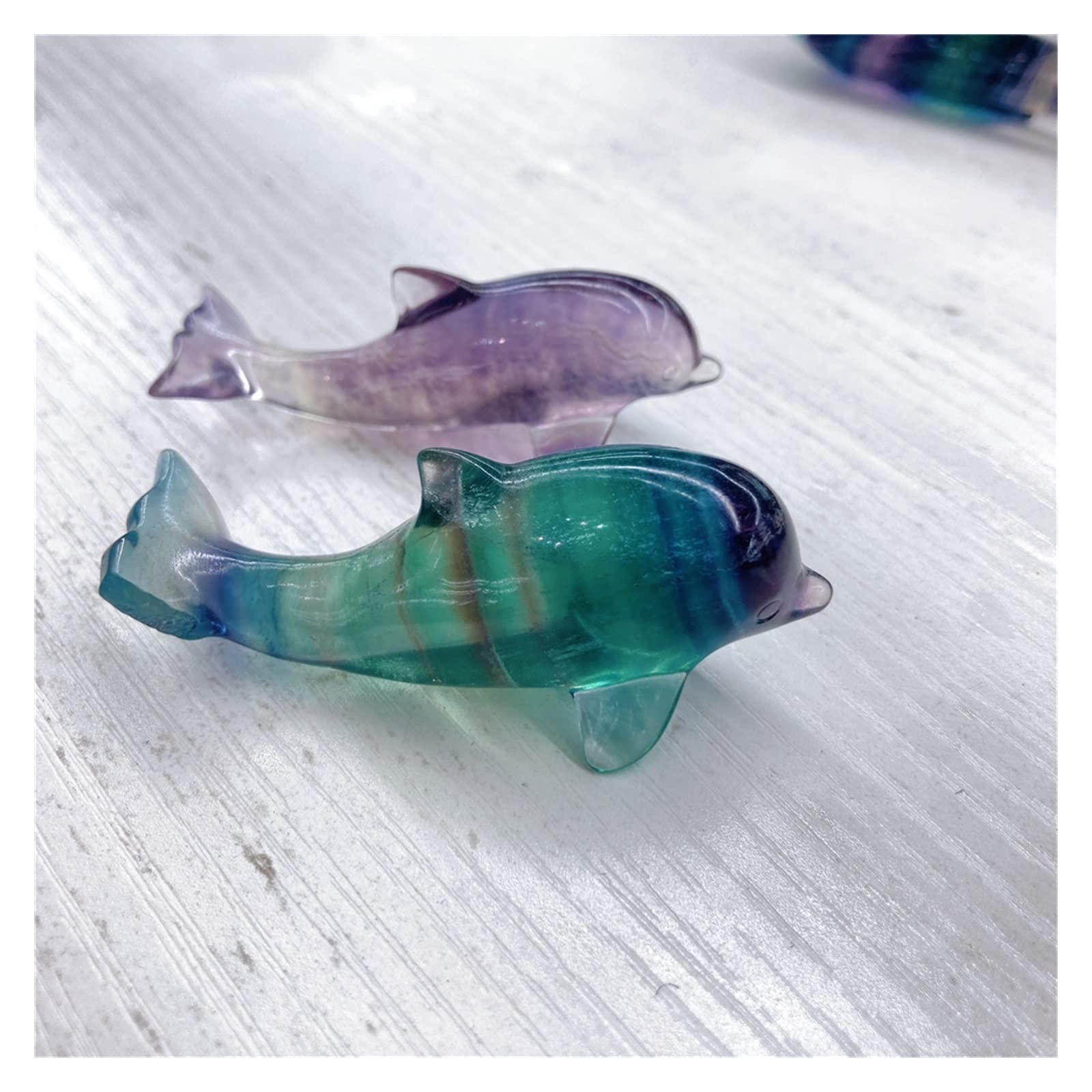 天然石水晶　イルカ置物　No.1494 天然石水晶 イルカ置物 No.1494