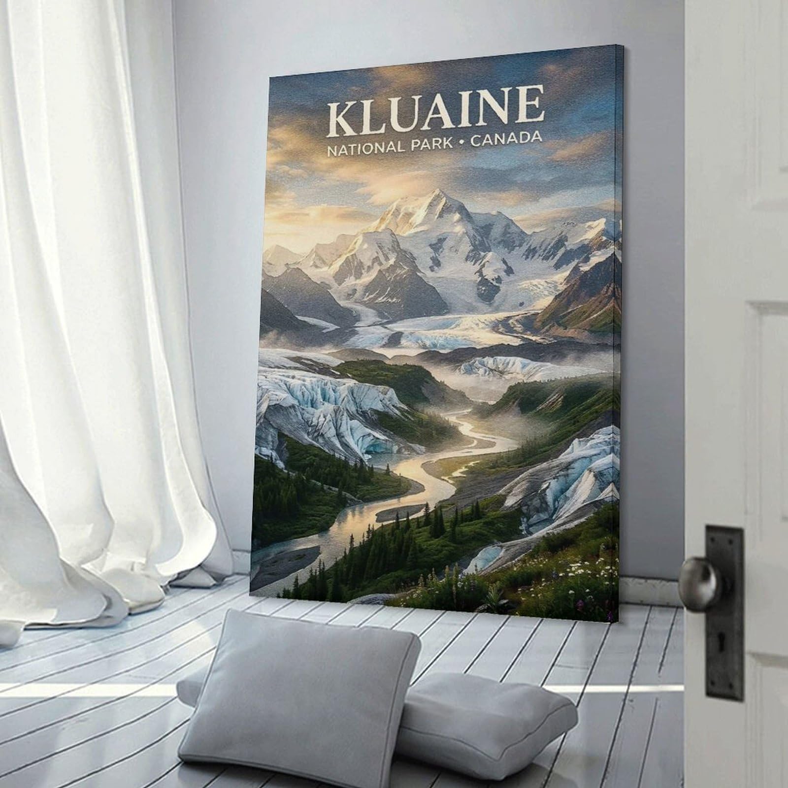 Junmoney Frame-Style-10 Kluane National Park Canada Landscape(2) Wall Art Print, 20X30inch(50X75cm), For Workspace Walls, Study Corners Or Bedrooms, A Smart Decor Choice For Study Walls