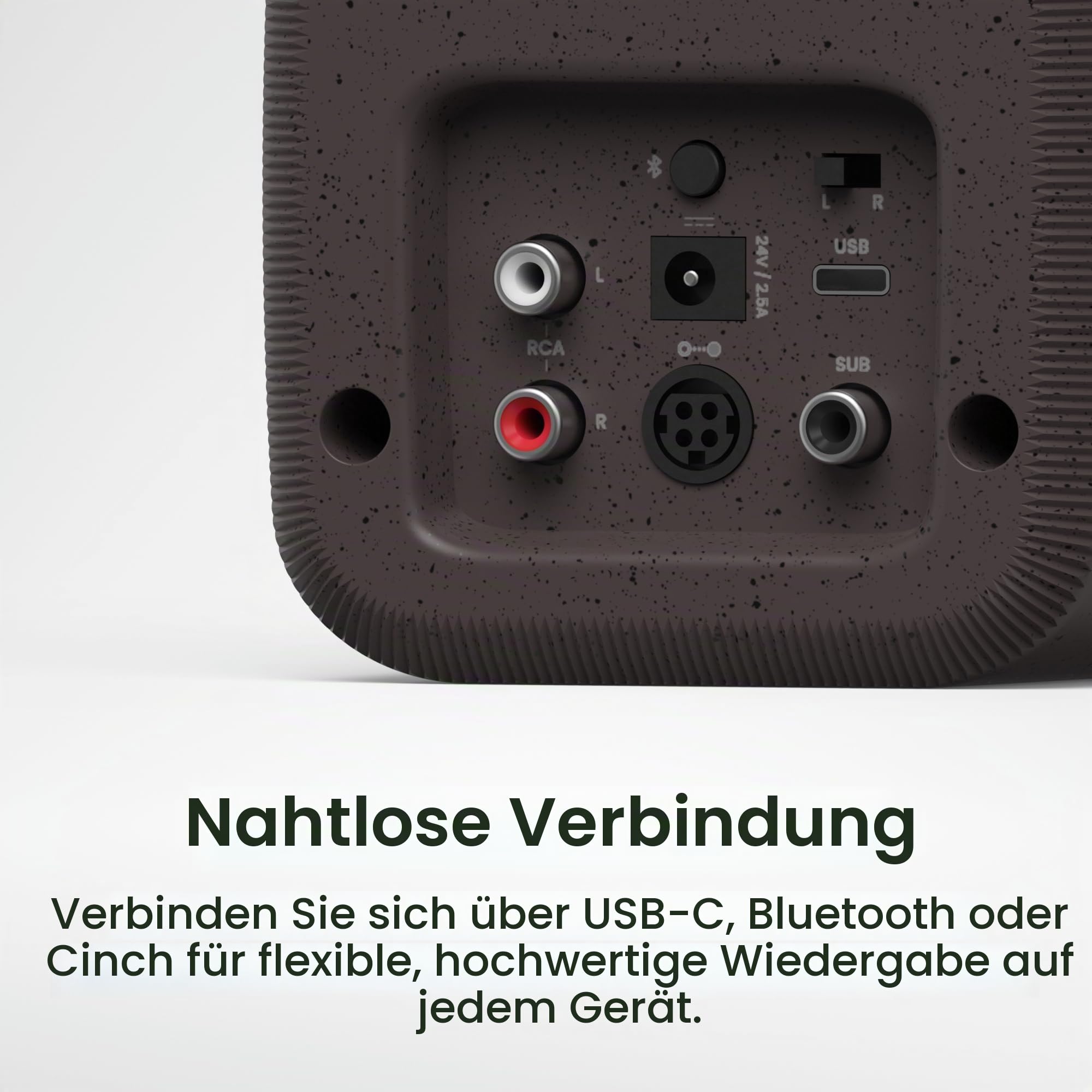 Kanto UKI 100 W Active Desktop Computer Speakers with Bluetooth and USB-C | Intelligent Sub Integration | Headphone Out | Pair | Pumice