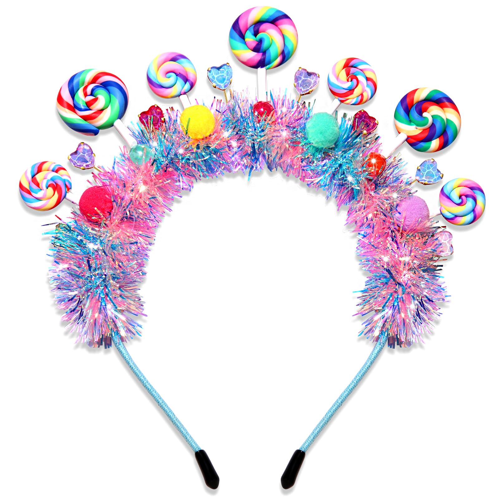 NVENF Candy Headband Costume Accessories Christmas Candy Cane Lollipop Headbands Halloween Holiday Christmas Outfit for Women