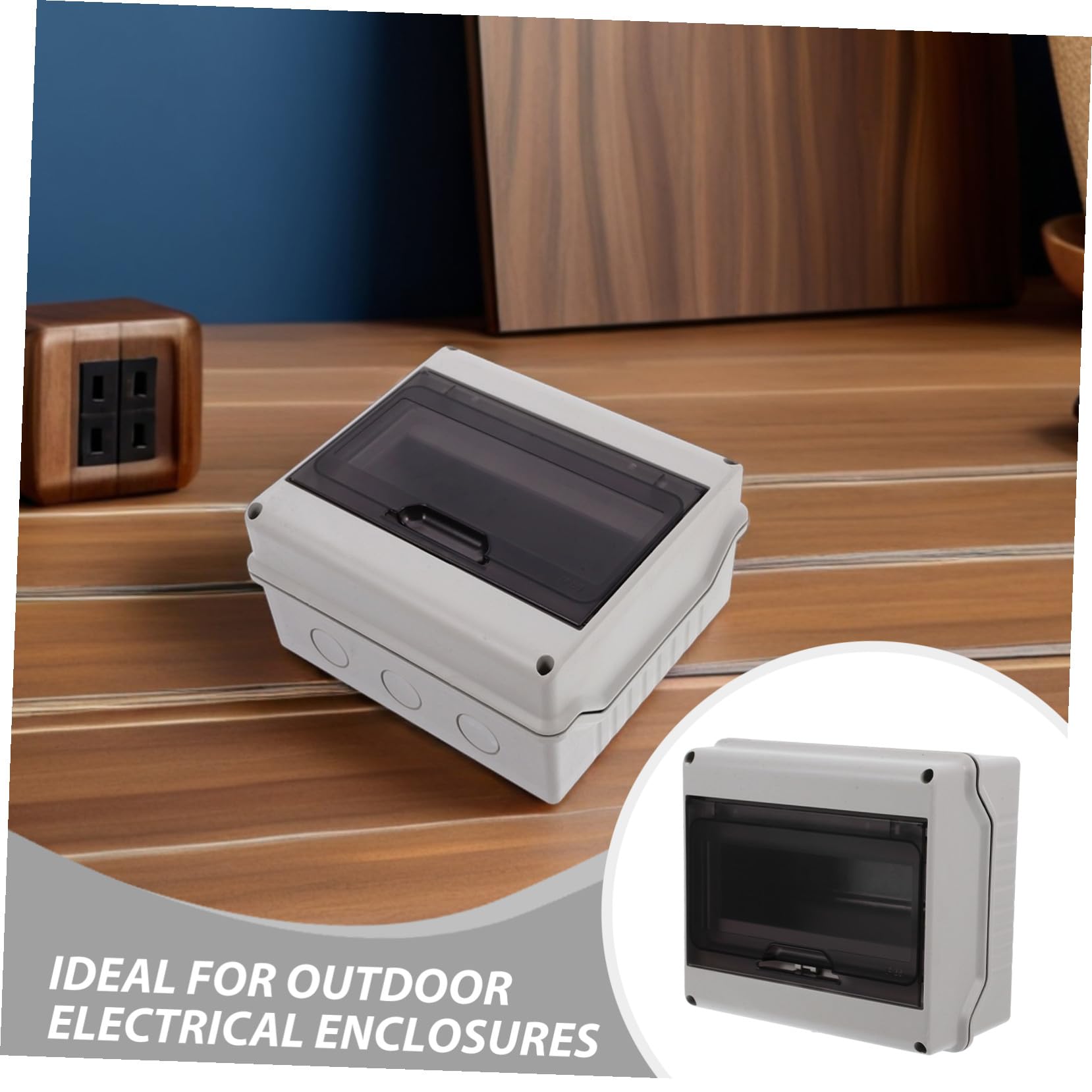 2 piezas Caja Distribución Eléctrica Exterior Vías con Ventana Transparente y Carril Din para Protección Breakers para Estaciones de Carga y Entornos Residenciales Comerciales