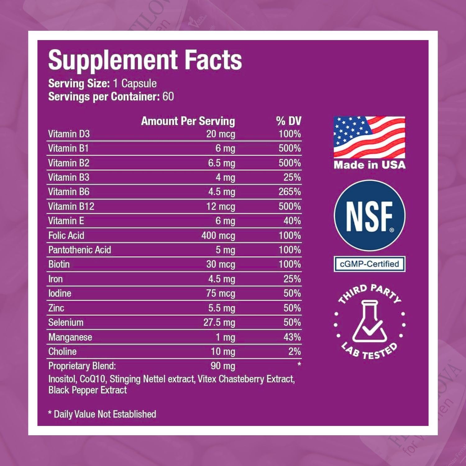 Vision Nutra Fertility Support Supplement for Women | for Hormonal Balance & May Support Menstrual Regularity | Fertilova 60 Vegan Capsules - 2 Month Supply - Image 2