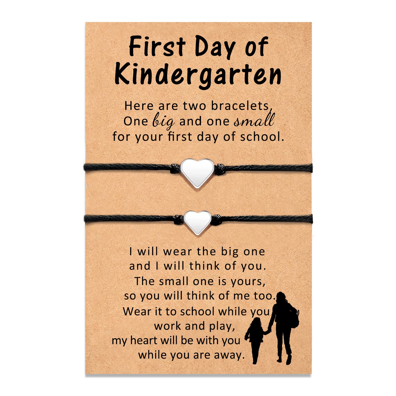 KamwishBack to School Gifts Back to School Bracelet Mommy and Me, First Day of School Kindergarten Bracelet Anxiety Separation Gift for Daughter Girls