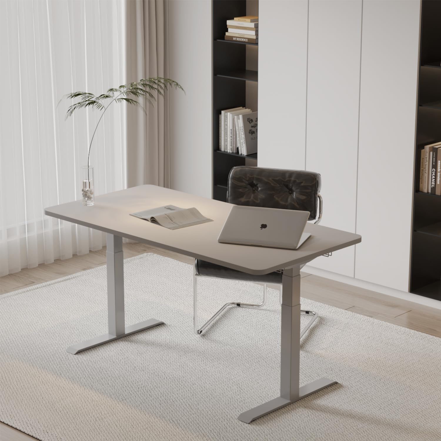 Homall G-23 PRO Höhenverstellbarer Tisch Gestell mit 2 Motoren,Elektrisch Tischgestell Belastbar bis 130KG, 3-Fach-Teleskop, Tischgestell mit Memory Steuerung, Kollisionschutz- und Erinnerungsfunktion