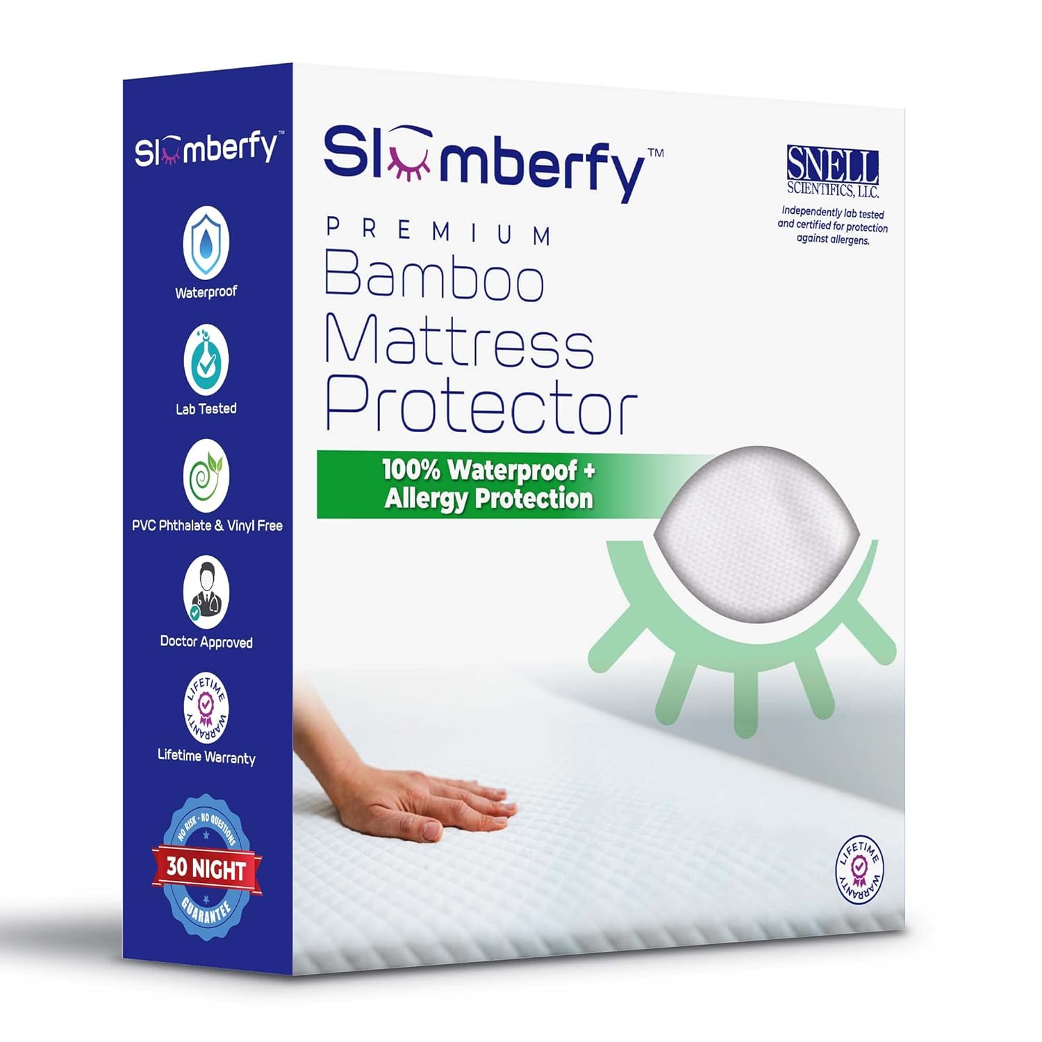 Waterproof Mattress Protector by Slumberfy Hypoallergenic Viscose Made from Bamboo Mattress Protector Natural Breathable Jacquard Fabric Queen Mattress