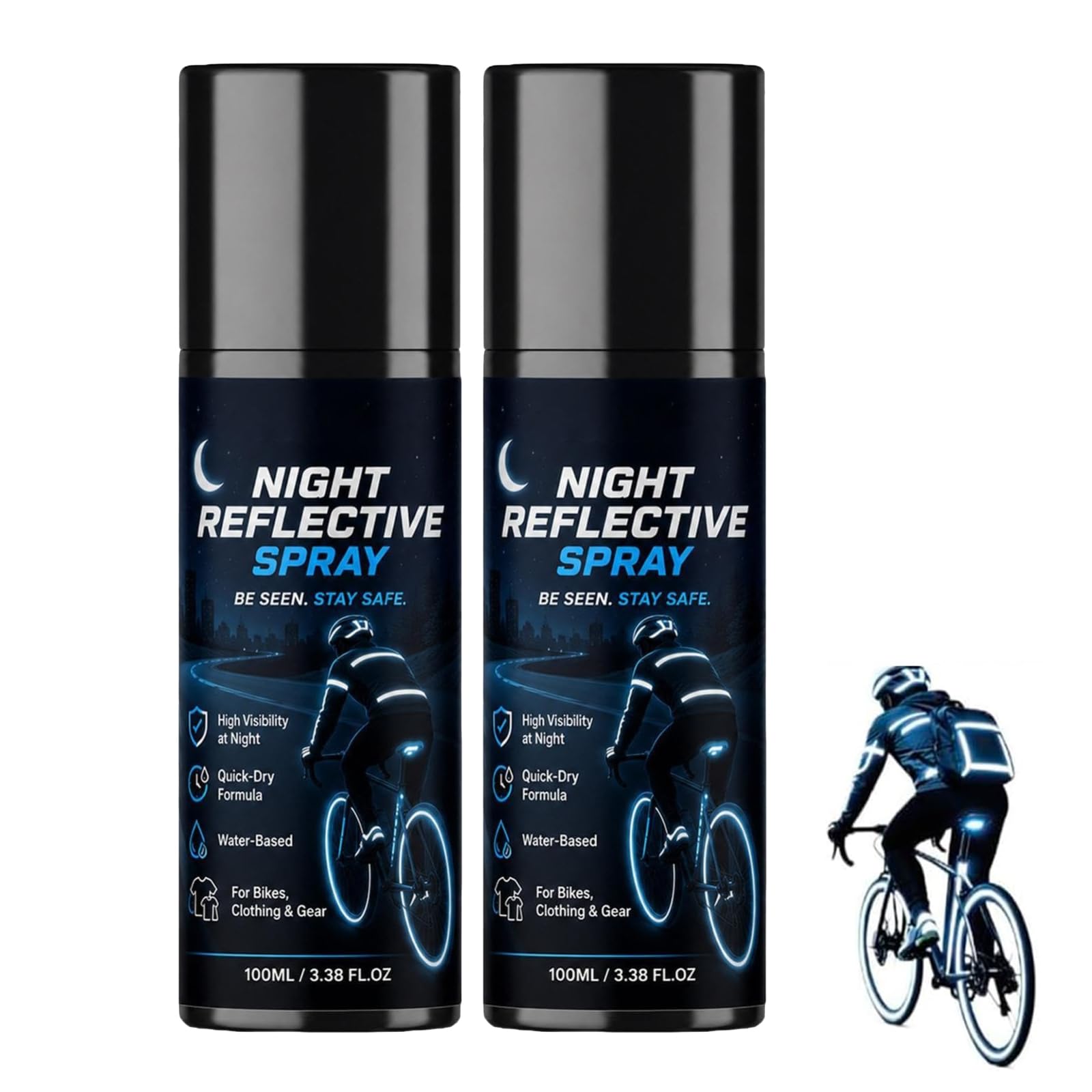 Night Reflective Spray - 100ml Clear Reflective Spray Paint Coating (2PC)