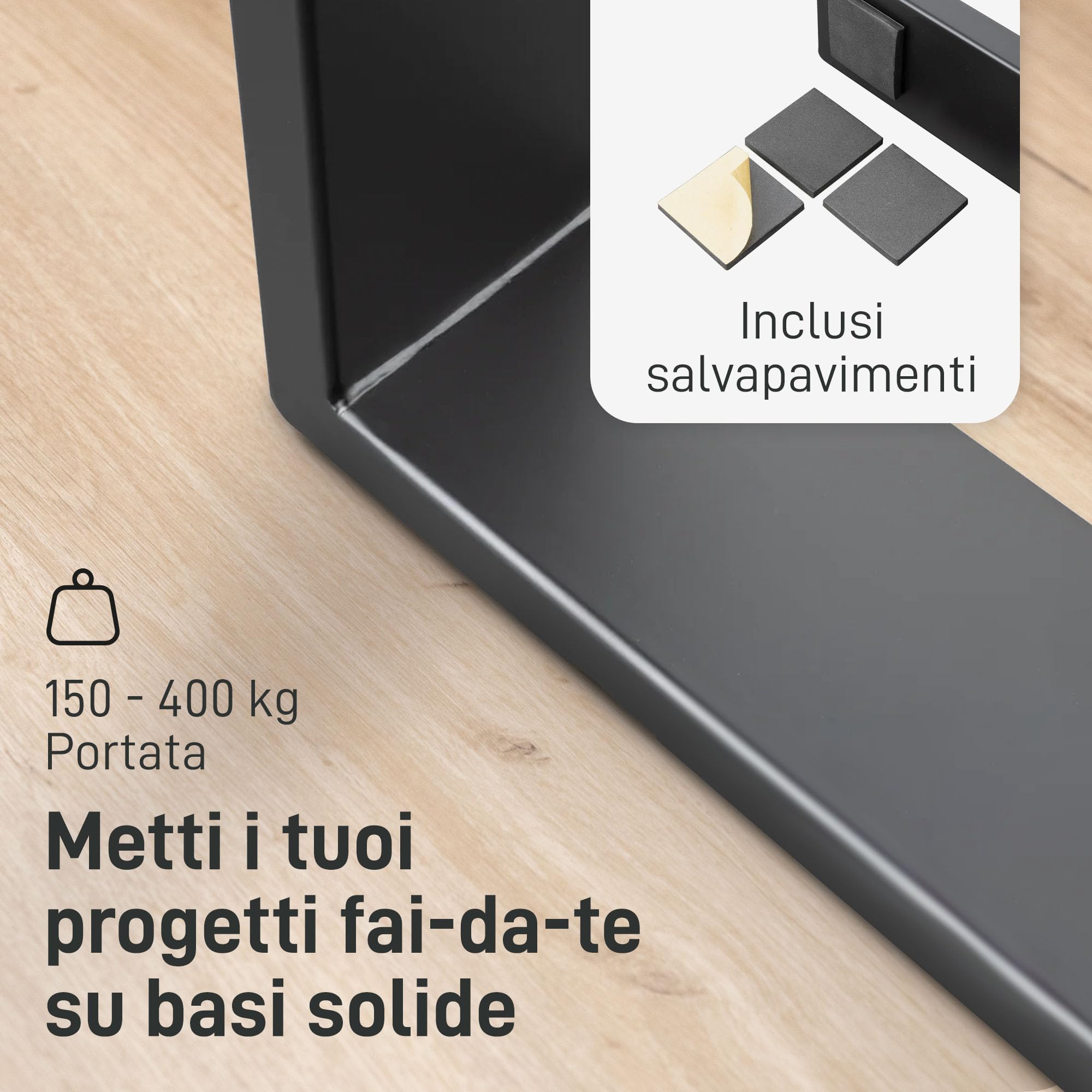 Natural Goods Berlin 2x GAMBE PER TAVOLO | Montaggio Facile | Piedi per Tavolo in Metallo Industriale | Ideale per Progetti Fai-da-Te come Tavolo da Pranzo, Scrivania, Tavolino, Panchina | 30x43 cm