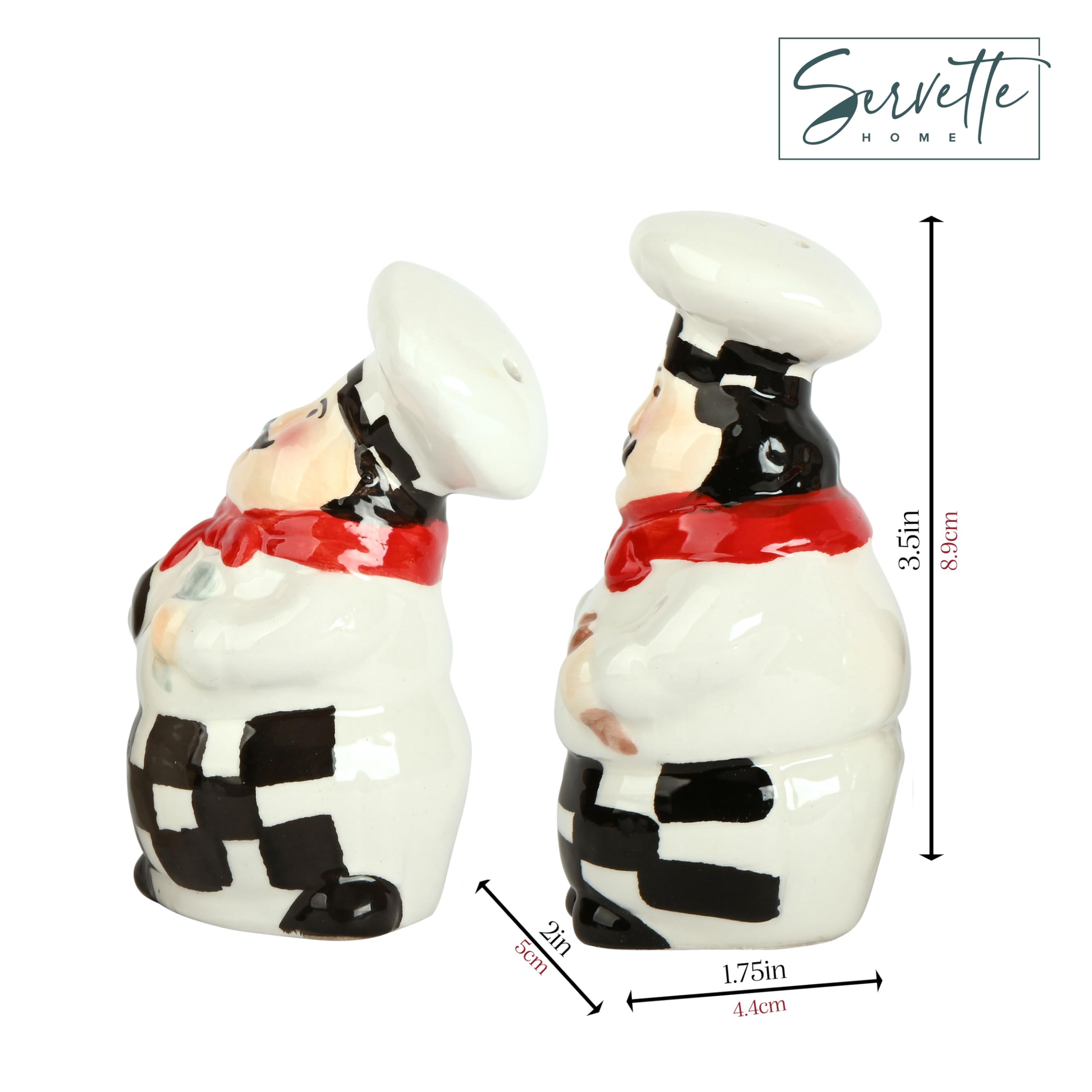 Juego de salero y pimentero de chef de cerámica para decoración de cocina, Full Chef