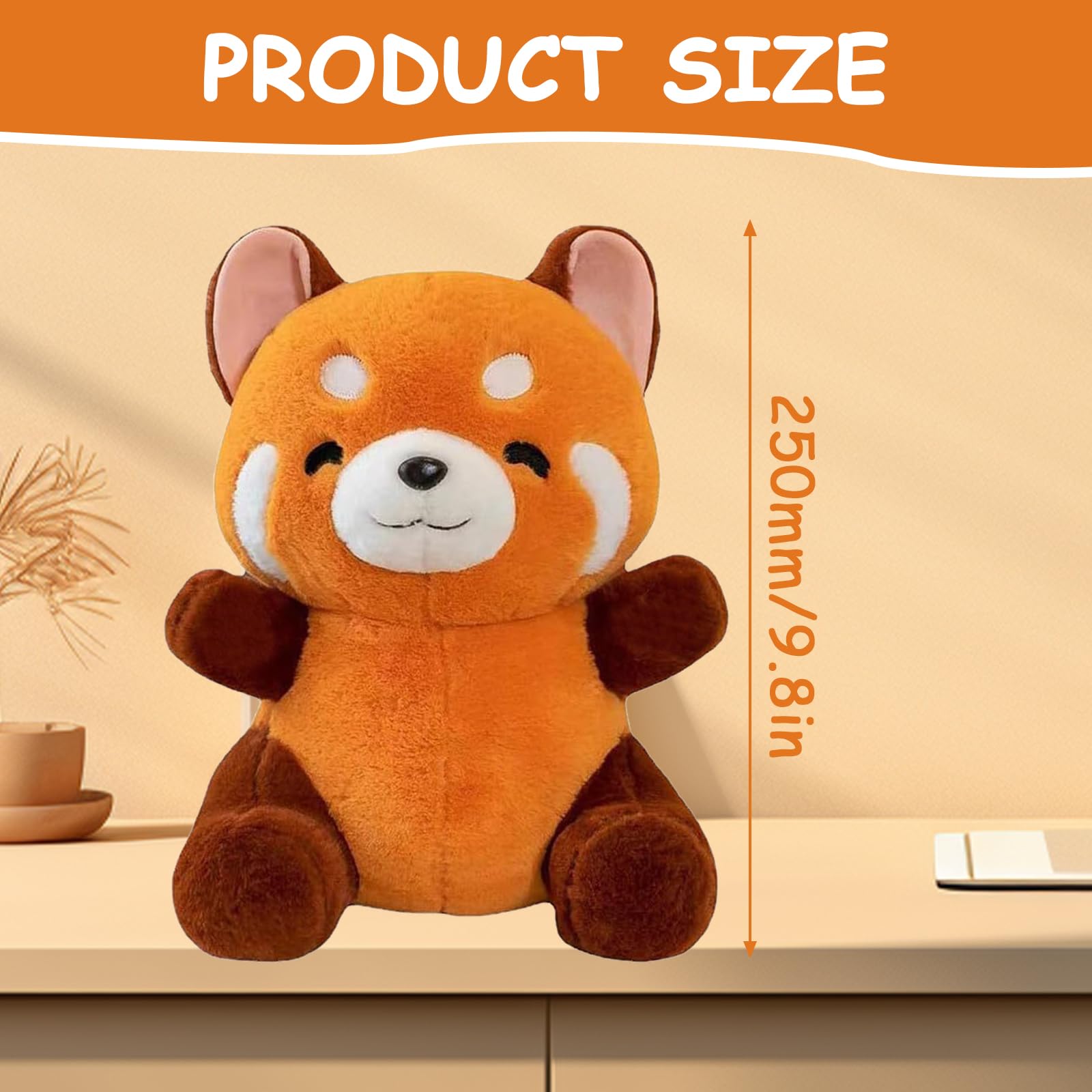 JWTRSVTY Peluche Panda Rosso 23cm: Morbido Giocattolo Per Bambini, Regalo Compleanno Ragazze E Ragazzi - 3