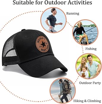 Adjustable Breathable Baseball Cap Christmas Birthday Gifts for Men Dad | Indoor Outdoor Sports Daily Wear Baseball Hat Fathers Day Dad Gifts for Him Stepdad Husband Grandpa Uncle Black