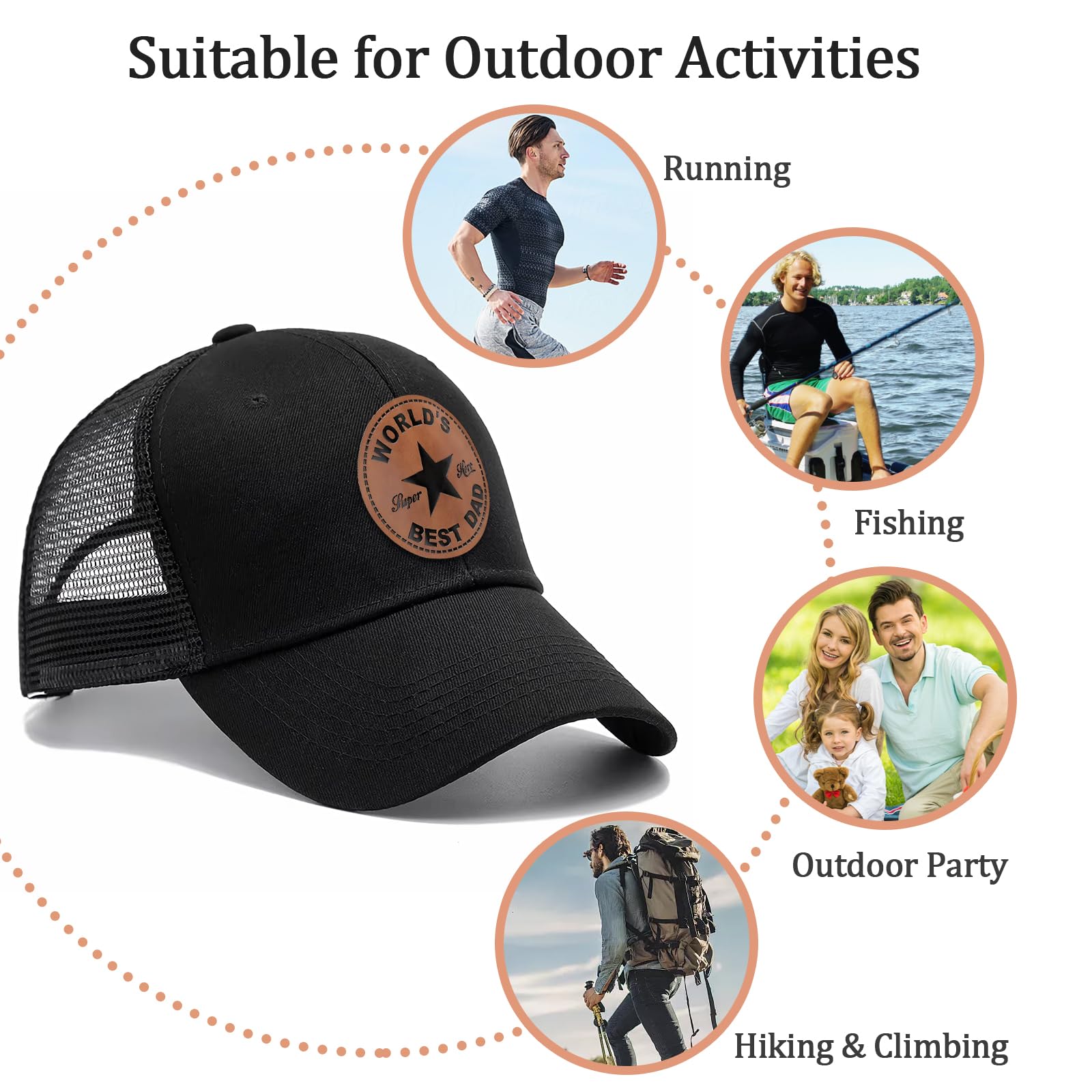 Fathers Day Dad Gifts from Daughter Son Wife, Unique Father's Day Hat for Dad Stepdad Husband Grandpa Uncle Him Men, Adjustable Baseball Cap Birthday Black