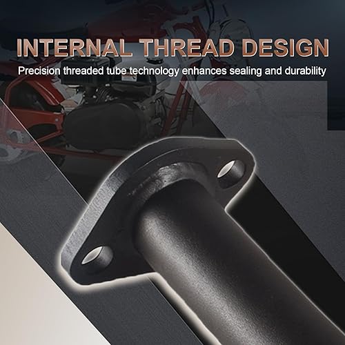 Miniatura 5 de Tubo de escape de 3 etapas para Coleman Powersports CT200U BT200X CT200u-ex, 212cc 196cc/6.5HP Go Kart y Gas Mini Bike Negro