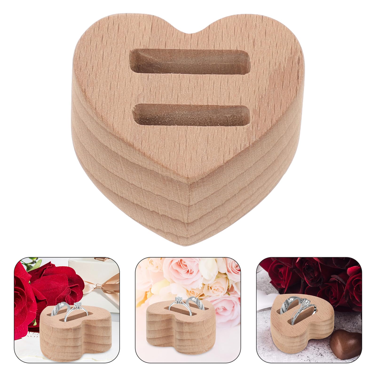 5 Ensembles Présentoir À Bagues De Cœur pour Femme Présentoir De Fiançailles Présentoir De Mariage Plateau Décoratif pour Bagues Présentoir pour 2 pièces * 5