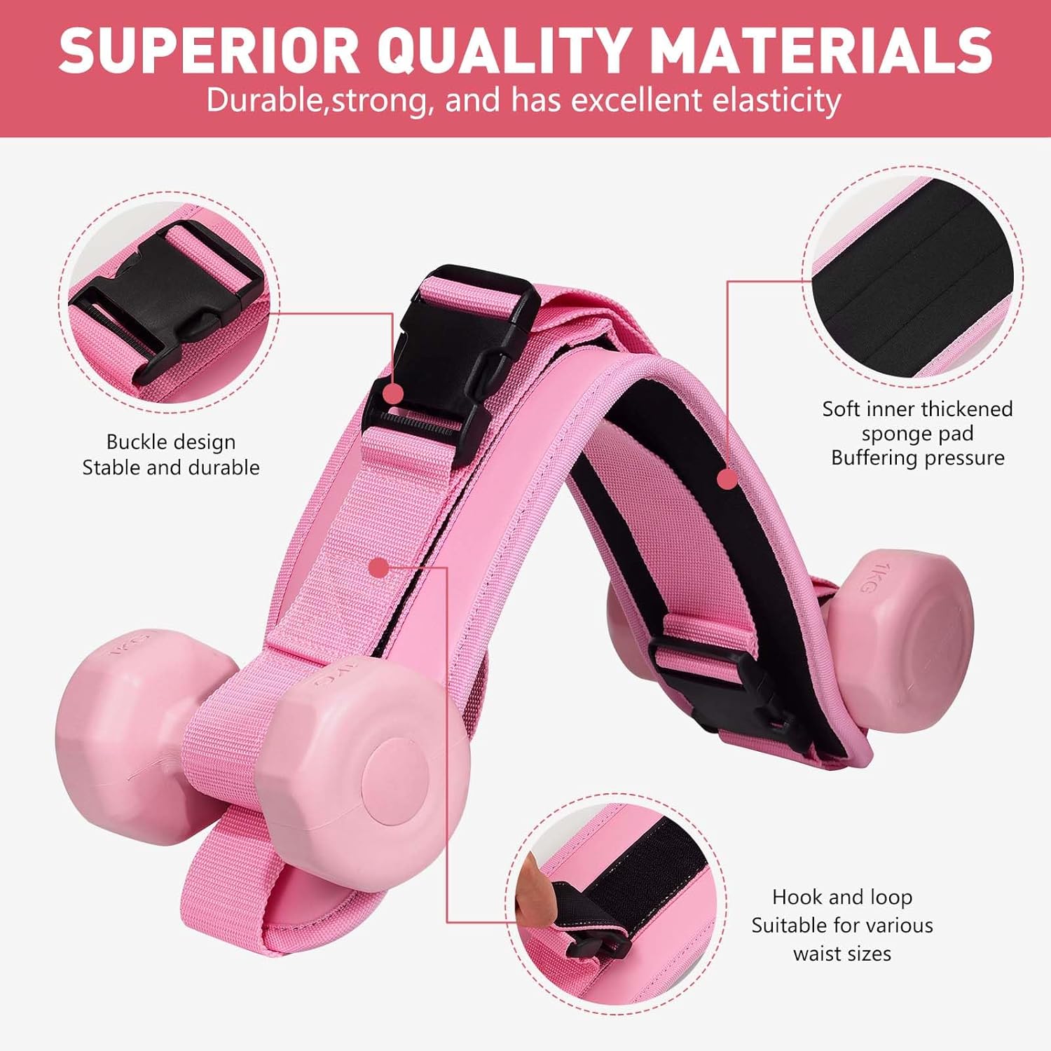 Hip Thrust Belt - Dumbbell Hip Thrust Belt - Premium Leather Thickened & Widen, Comfortable for Dumbbells, Kettlebells or Plates, Slip Padding, Gym or Home Workouts - Image 7