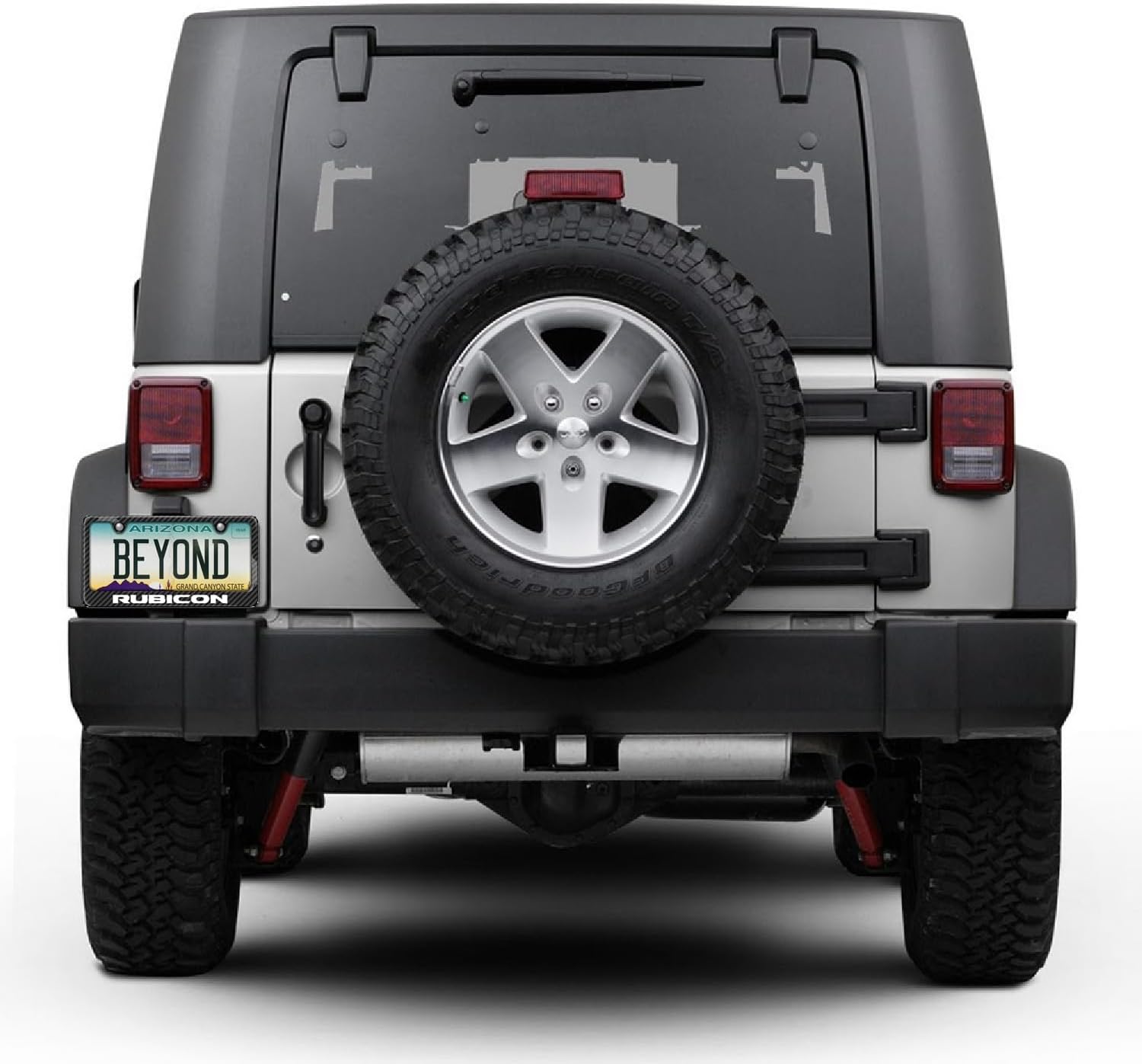 iPick Image for Jeep Rubicon Wrangler Black Carbon Fiber Look ABS Plastic License Plate Frame