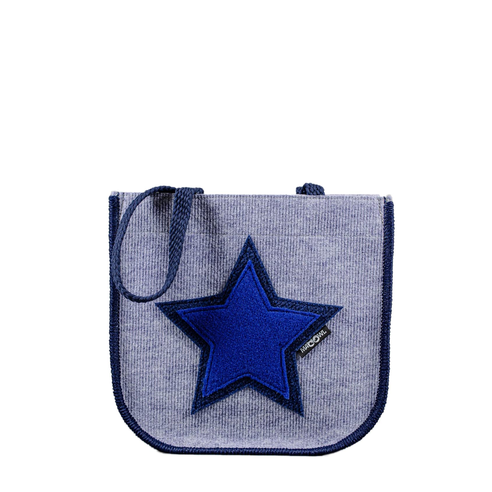 MAD OWL | Nachhaltiger Shopper | Handmade & vegan | große UPCYCLING Shopping Bag für Damen | LICHTENAU XS eisblau-Navy