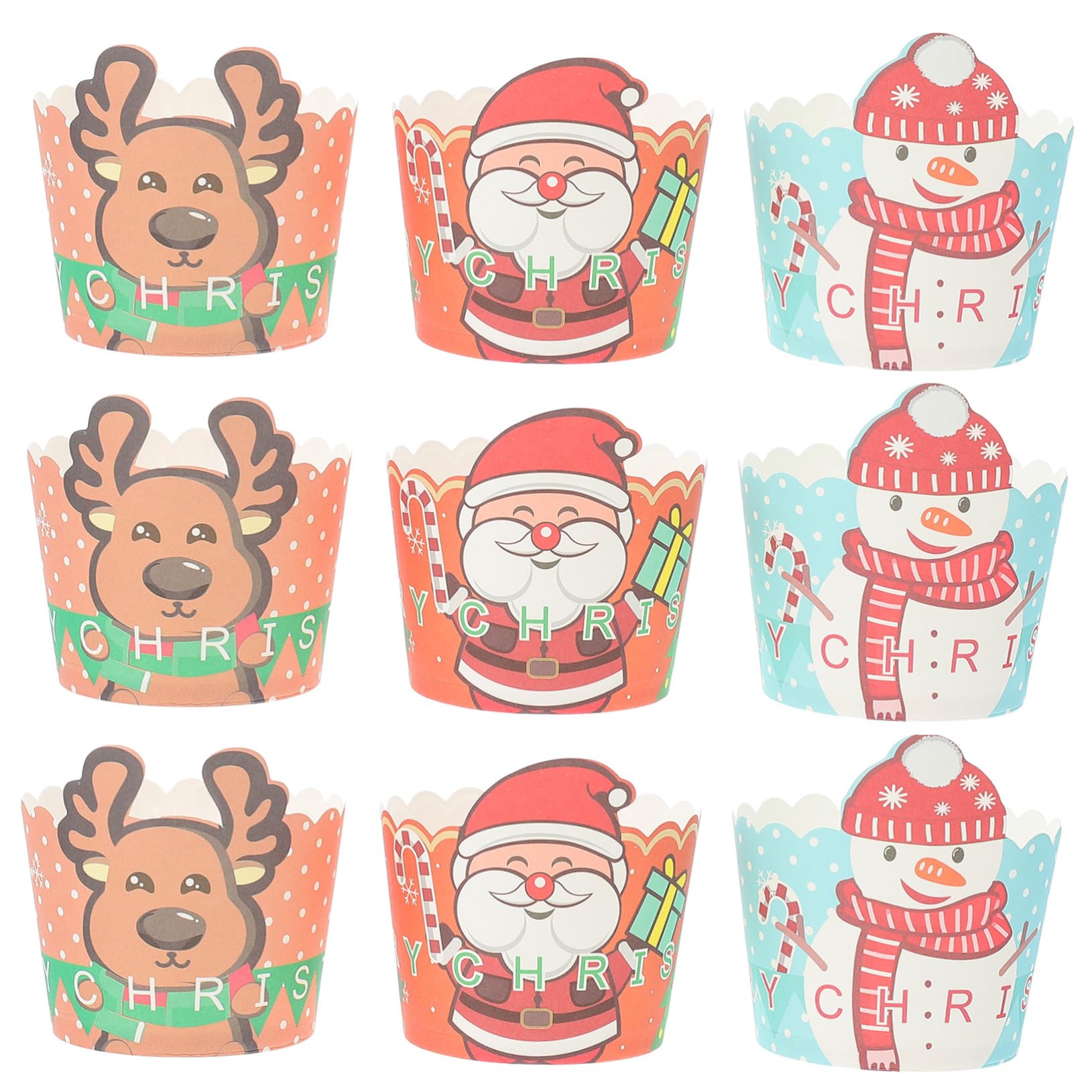 Cápsulas de papel pequeñas PRETYZOOM para cupcakes de Navidad y repostería decorativa
