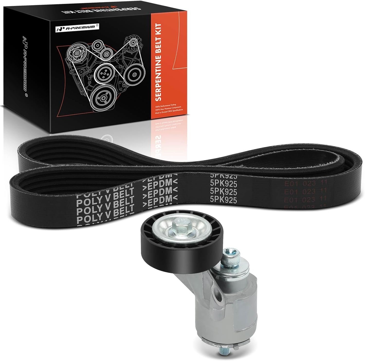 A-Premium Engine Serpentine Belt Drive Kit with Idler Pulley Compatible with Volkswagen Jetta 2005-2010, Golf 2010-2014, Rabbit 2006-2009 - DOHC L5 2.5L