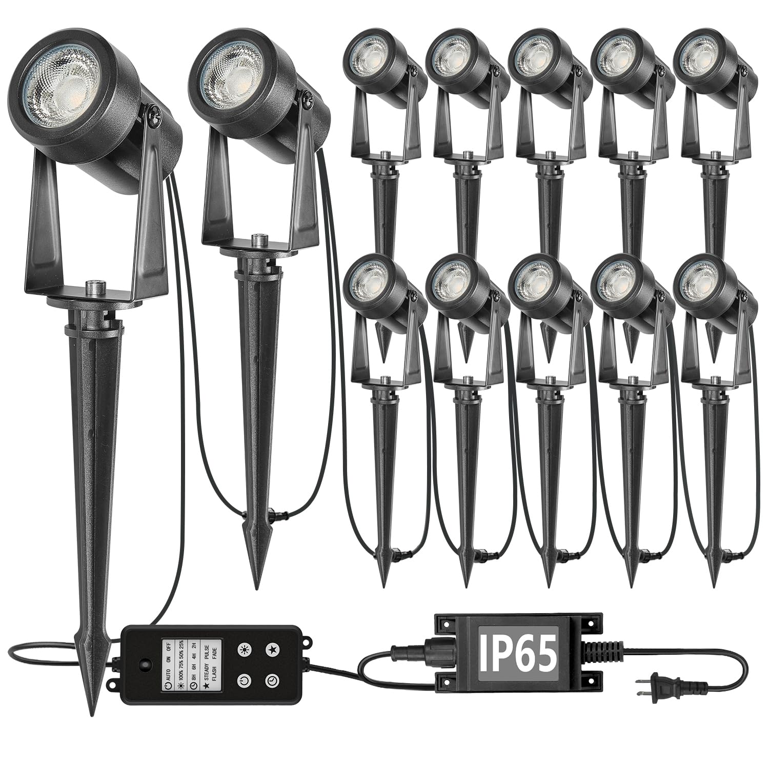 SUNTHIN Outdoor Landscape Spotlights, Dusk to Dawn Sensor Control, 12 Pack | Outdoor LED…