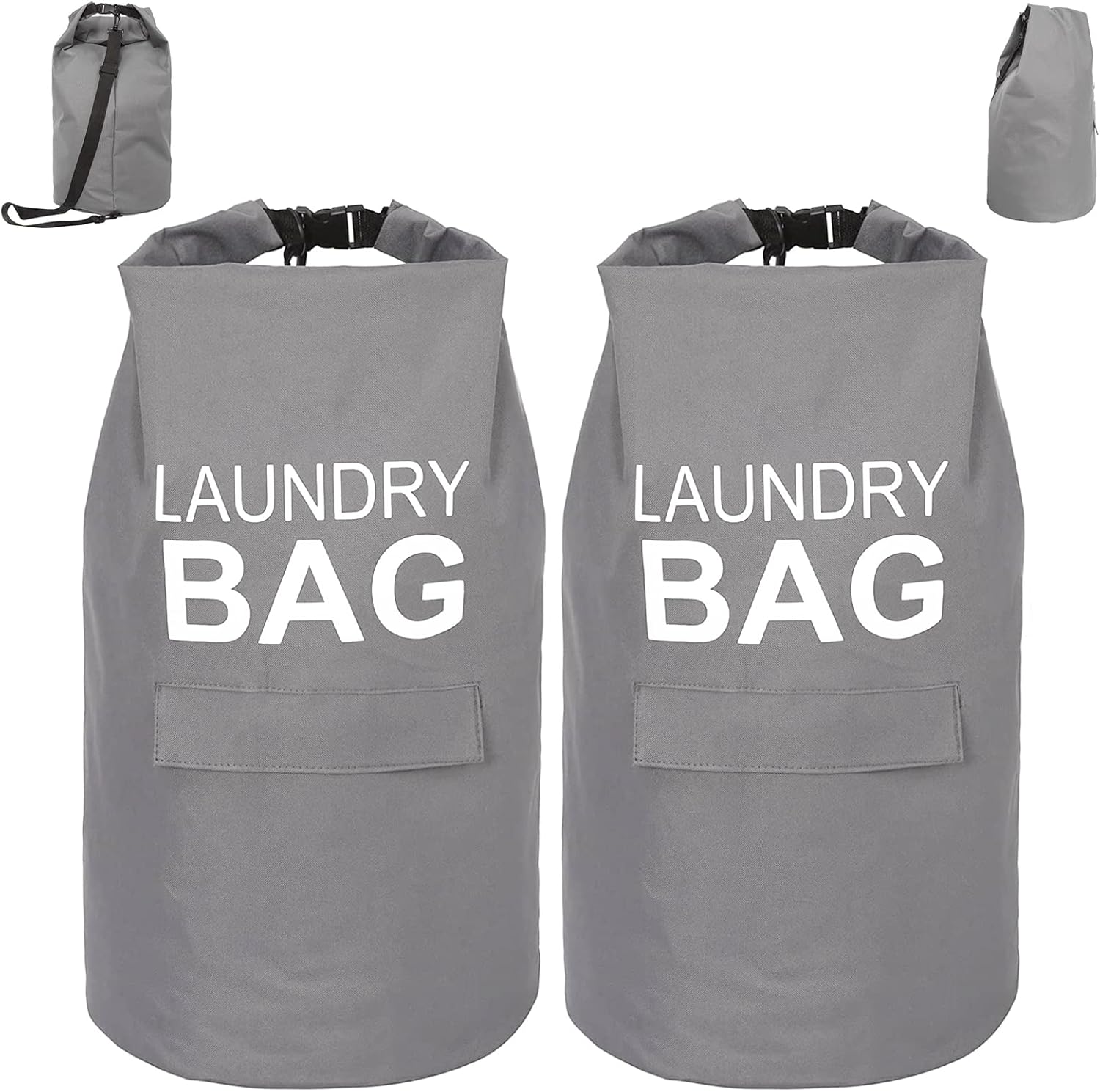 Paidiem 70L Waterproof Laundry Backpack Bags,2 PCS Heavy Duty Laundry