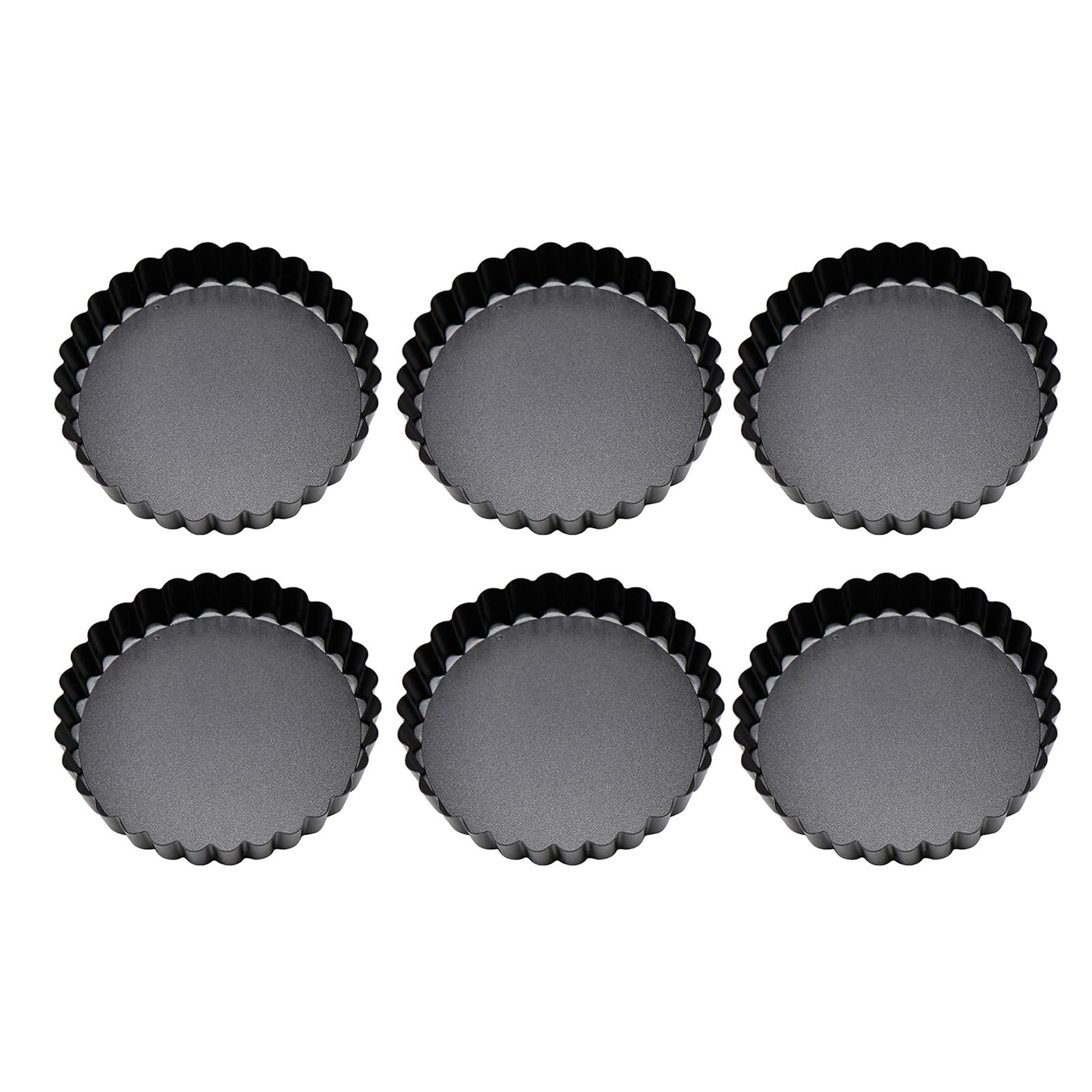 Tsophreniq 6 PCS Fluted Tart Pans Molds with Non Stick Coating Eggs Tart Small Cupcake Mold Baking Lover Small Baking