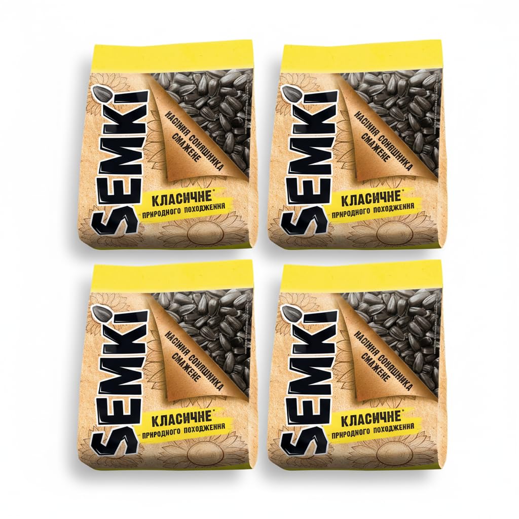 Semki Sunflower Seeds Roasted Classic Natural Product 17.06 oz / 500 g (4 Pack)