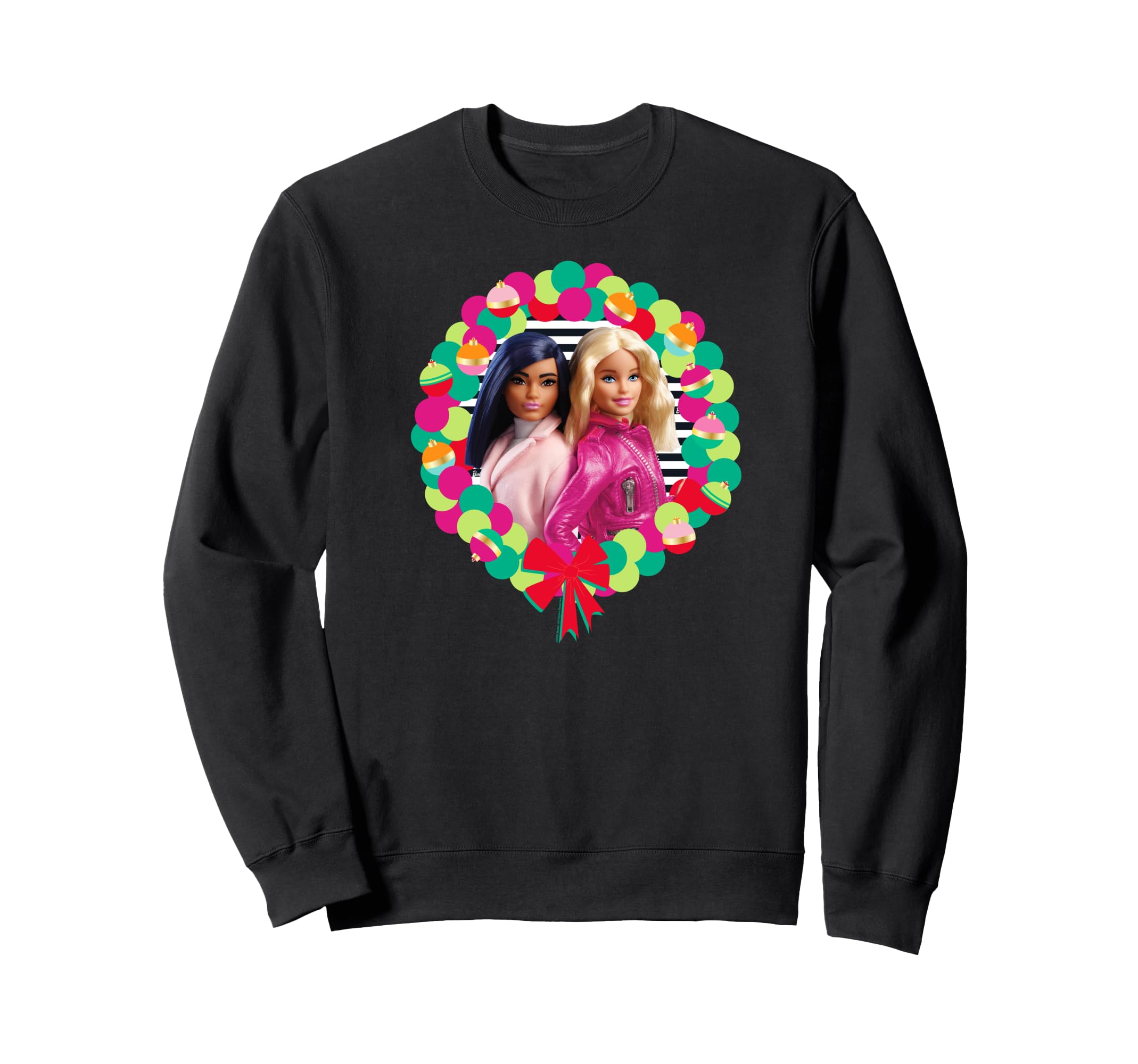Sweat Barbie Christmas Friends Wreath pull de Noël rose