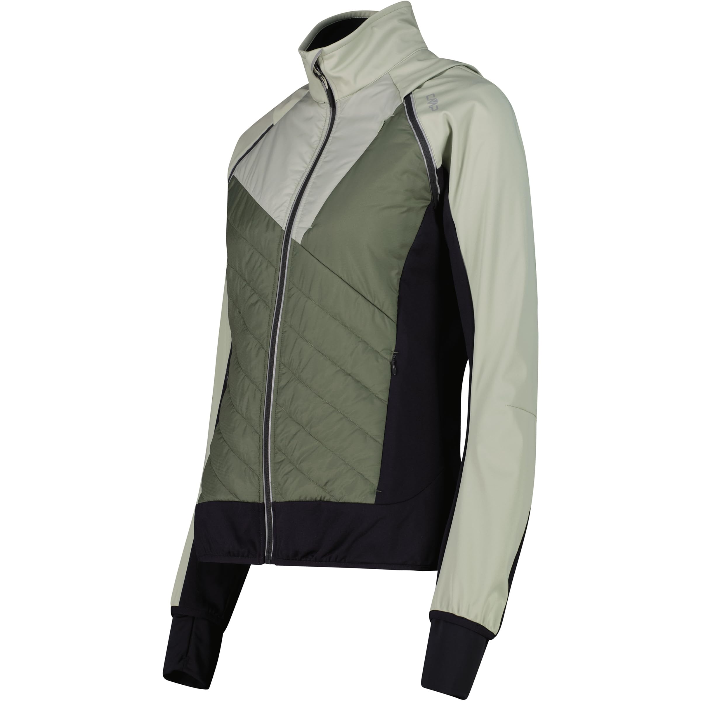 CMP WOMAN JACKET WITH DETACHABLE SLEEVES PISTACCHIO | wandelbar zur Weste, hybrid jacke, outdoorjacke, wetterfeste jacke, atmungsaktive regenjacke, funktionale sportjacke