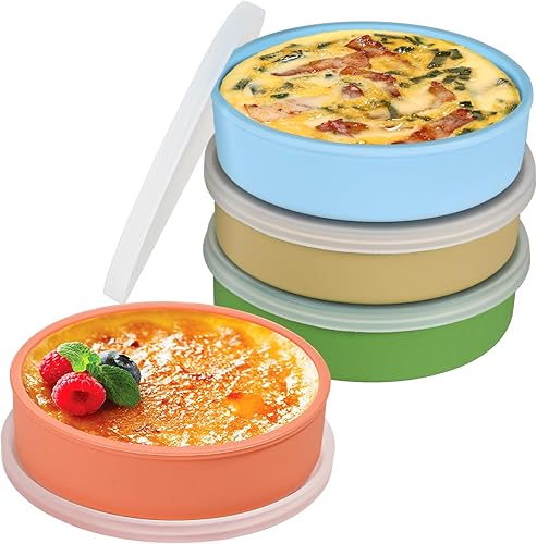 Miniatura 12 de Webake Freidora de aire de 6 pulgadas para hornear, sartén de silicona antiadherente para hornear con asa, sin BPA, juego de 2