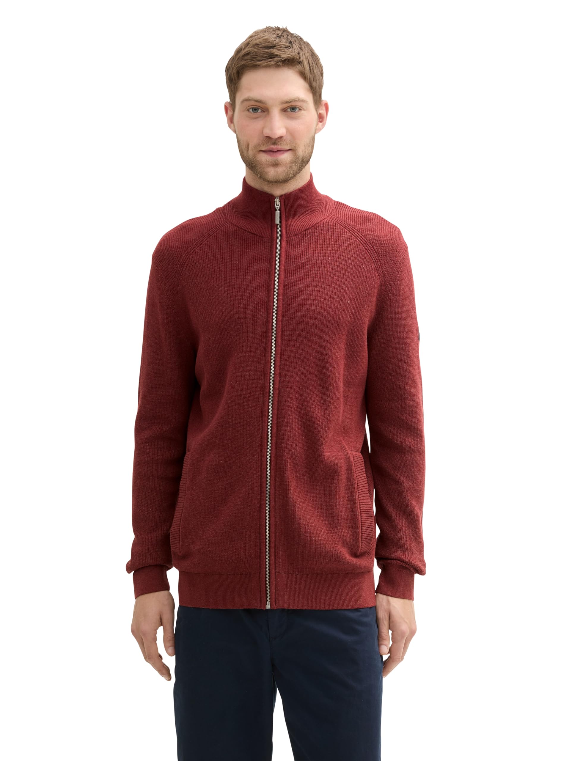 Tom Tailor Herren Strickjacke aus Baumwolle