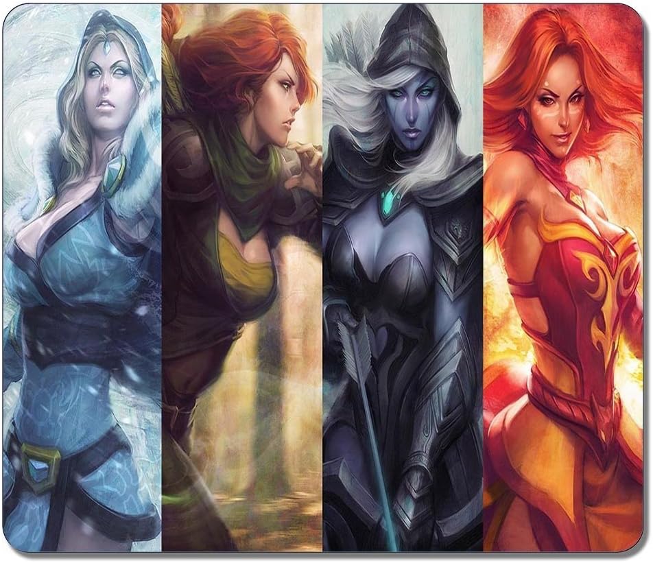 Customized Non-Slip Large Textured Surface Water Resistent Mousepad Dota 2 Lina Windrunner Drow Ranger Crystal Maiden Heroine Game Durable Large Gaming Mouse Pads Oblong Mousepad