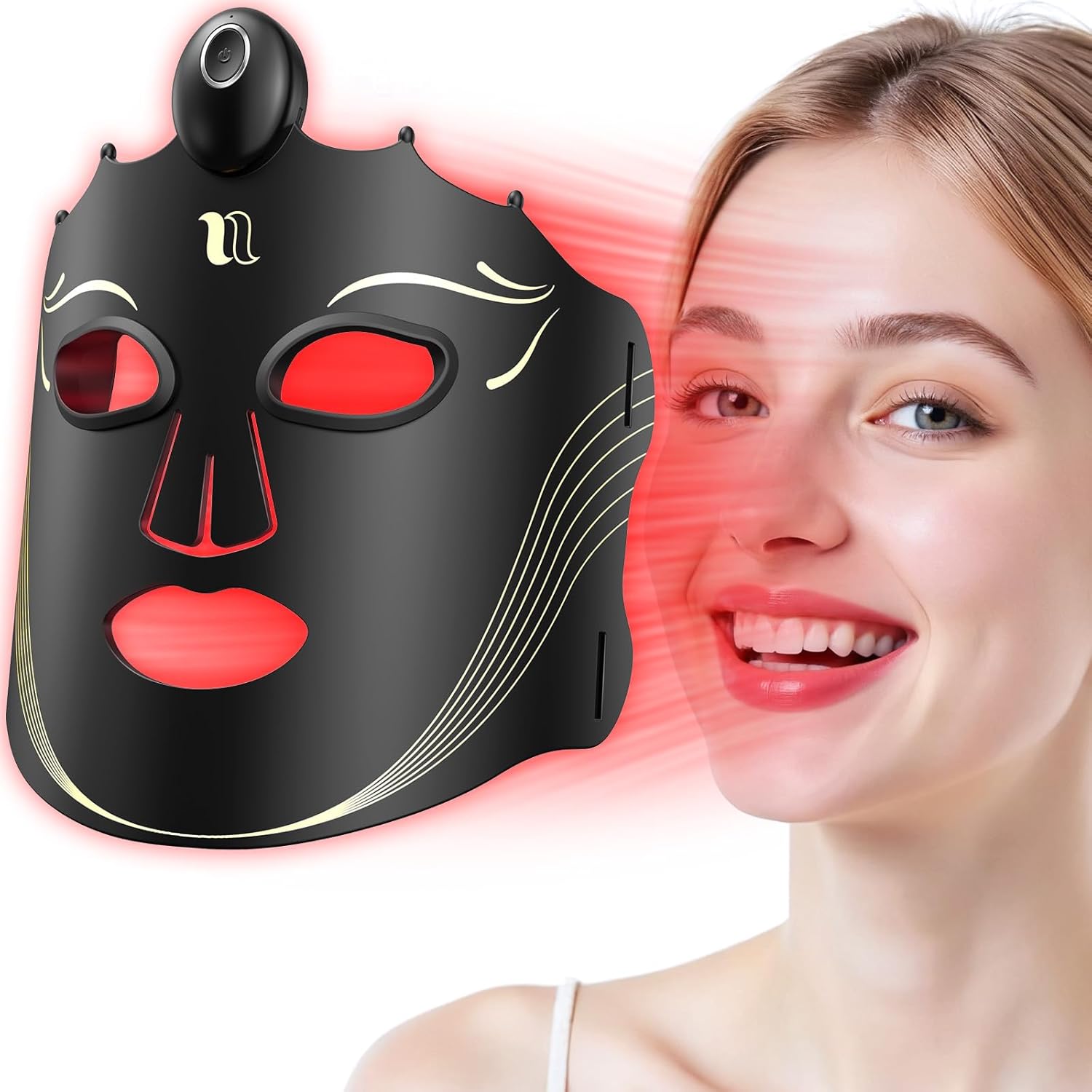 Near-Infrared Light for Face, Portable LED Face Mask, Red Light Lamp with Timing Function at Home Near-Infrared Light for Face, Portable LED Face Mask, Red Light Lamp with Timing Function at Home