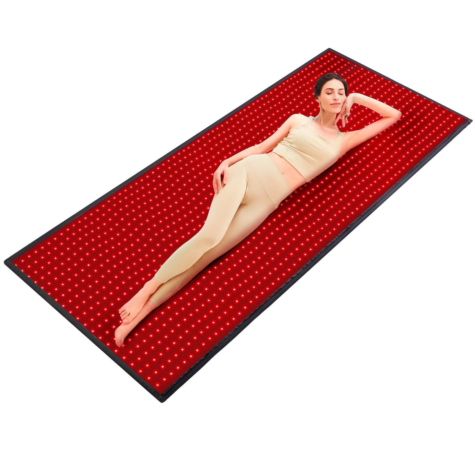 Red Light Therapy Mat for Full Body, 1280PCS 3-Chip LED Light Therapy Pad & Controller, 10/40Hz Pulse, 10-90 Min Timer, 660nm Red & 850nm Near Infrared Light Therapy for Pain Relief, Skin Health