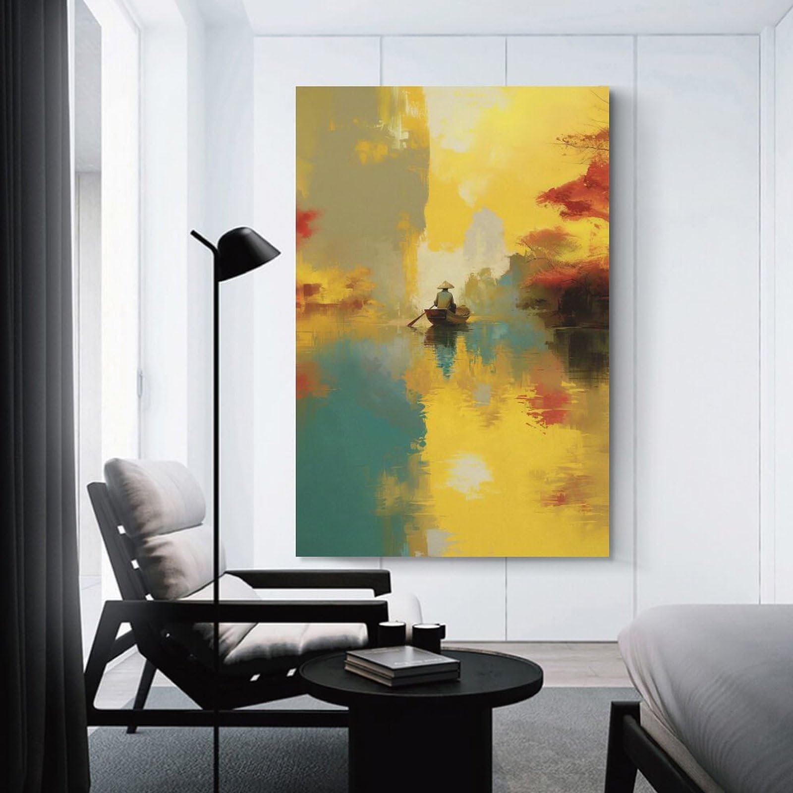 Junmoney Vietnamese Sunrise Wall Picture Print, 24x36inch(60x90cm), for Flats, Guest Rooms Or Compact Rooms, Decorative Canvas Decor for Home Updates