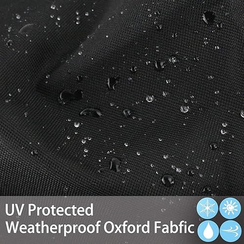 Miniatura 23 de Fundas para sillas de patio con respaldo alto, impermeables, resistentes y apilables para exteriores, fundas negras para muebles de patio, fundas