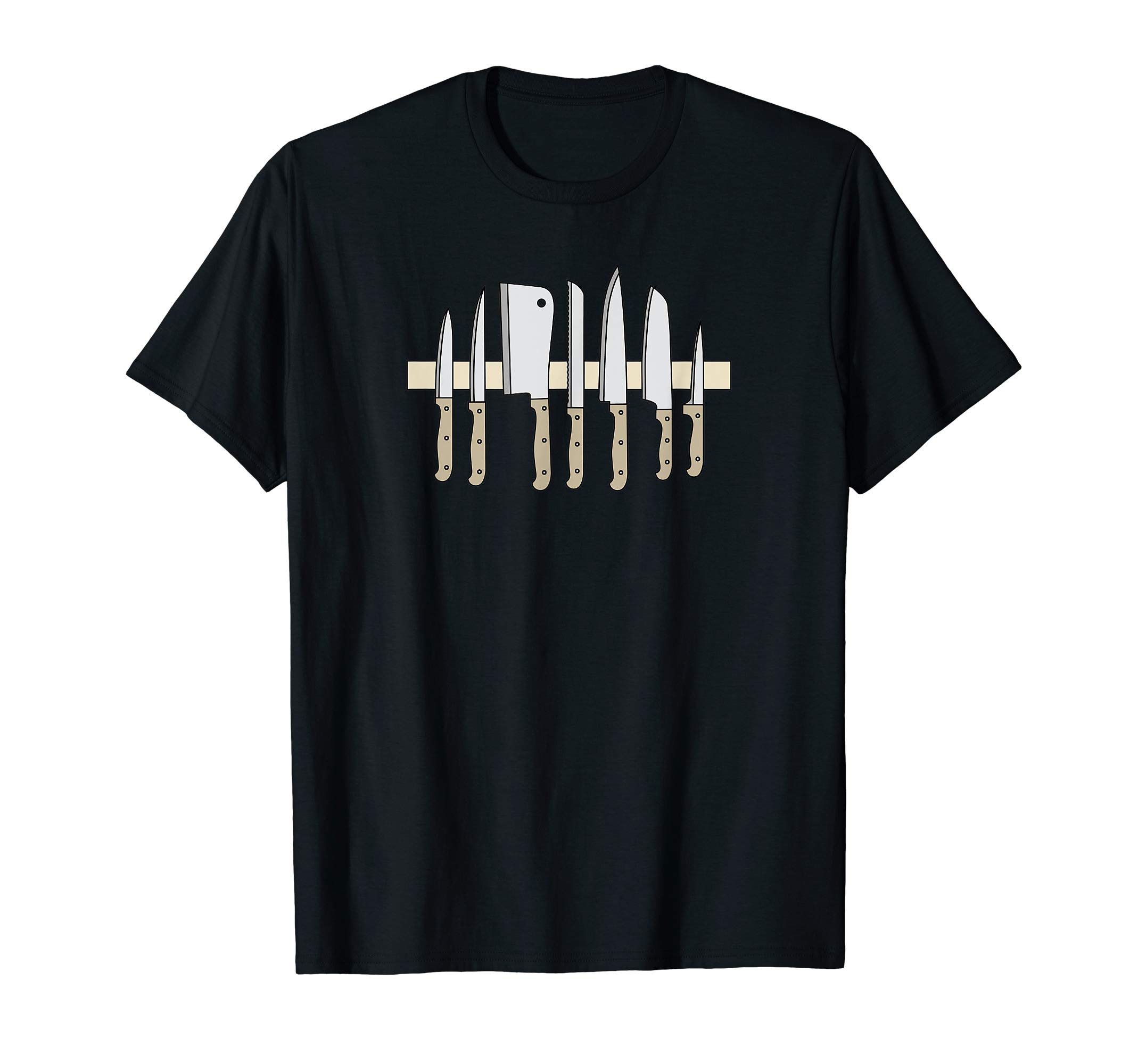 CC Knife TeeChef Knife T Shirt Kitchen Knives On Knife Holder Strip Bar T-Shirt
