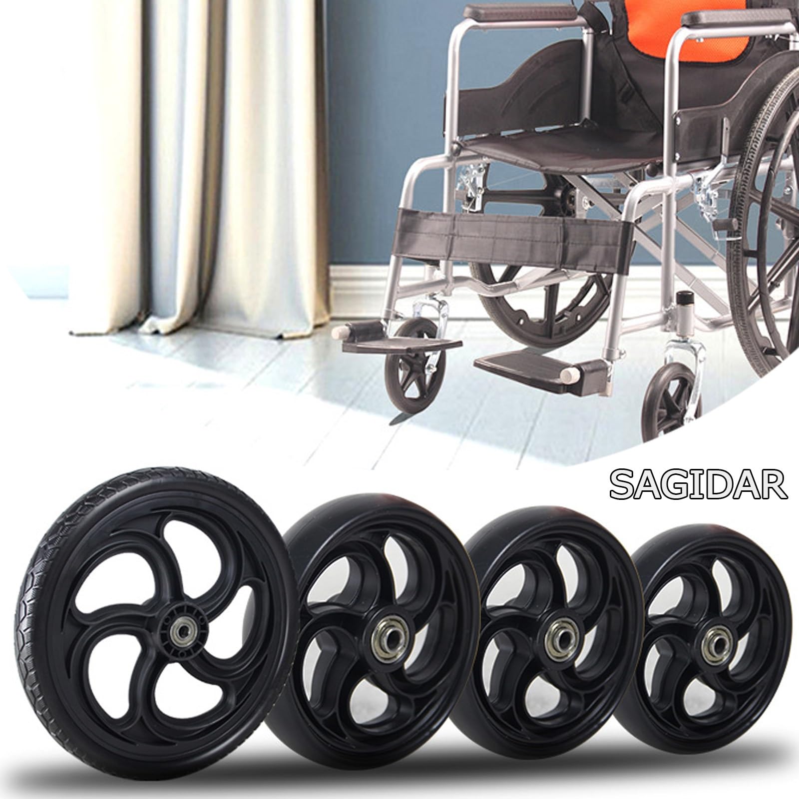 Amazon.co.jp: 車椅子用ソリッドタイヤフロントホイール、手動