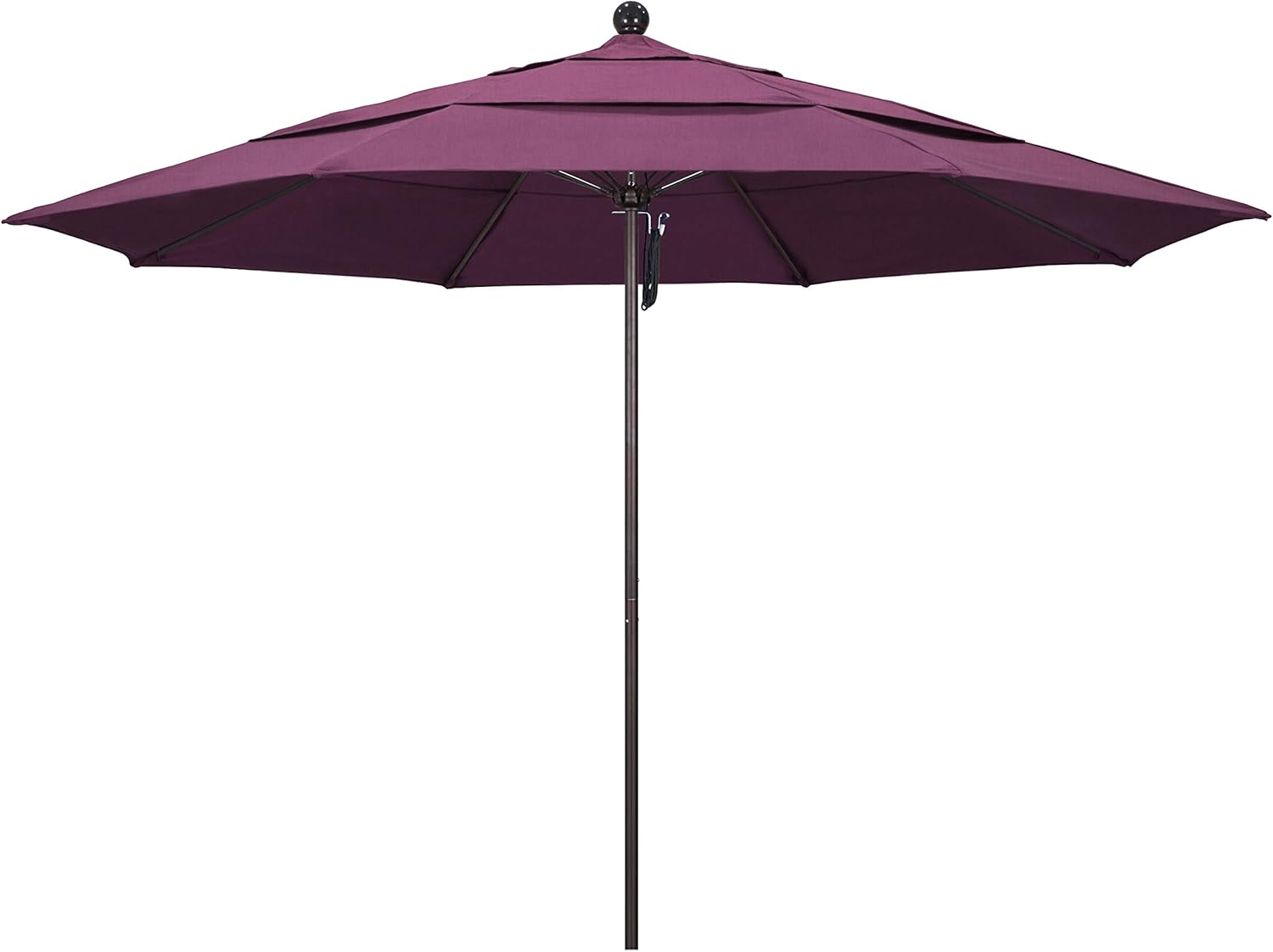 California Umbrella 11' Rd. Venture Series Contract Grade Patio Umbrella, Pulley Open, Bronze Finish, Sunbrella Aztec