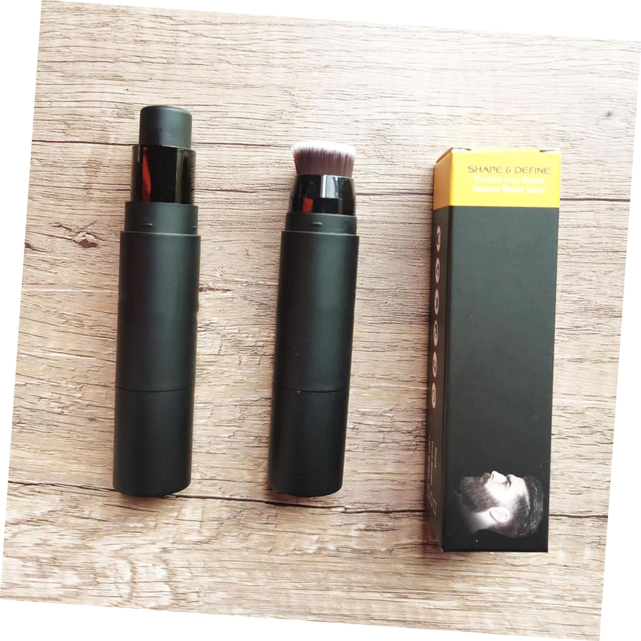 DOITOOL 2pezzi Stick Riempitivo Per Barba Strumento Di Modellazione Per Uomini Facile Da Trasportare Design Con Pennello e Materiale Resistente Scuro